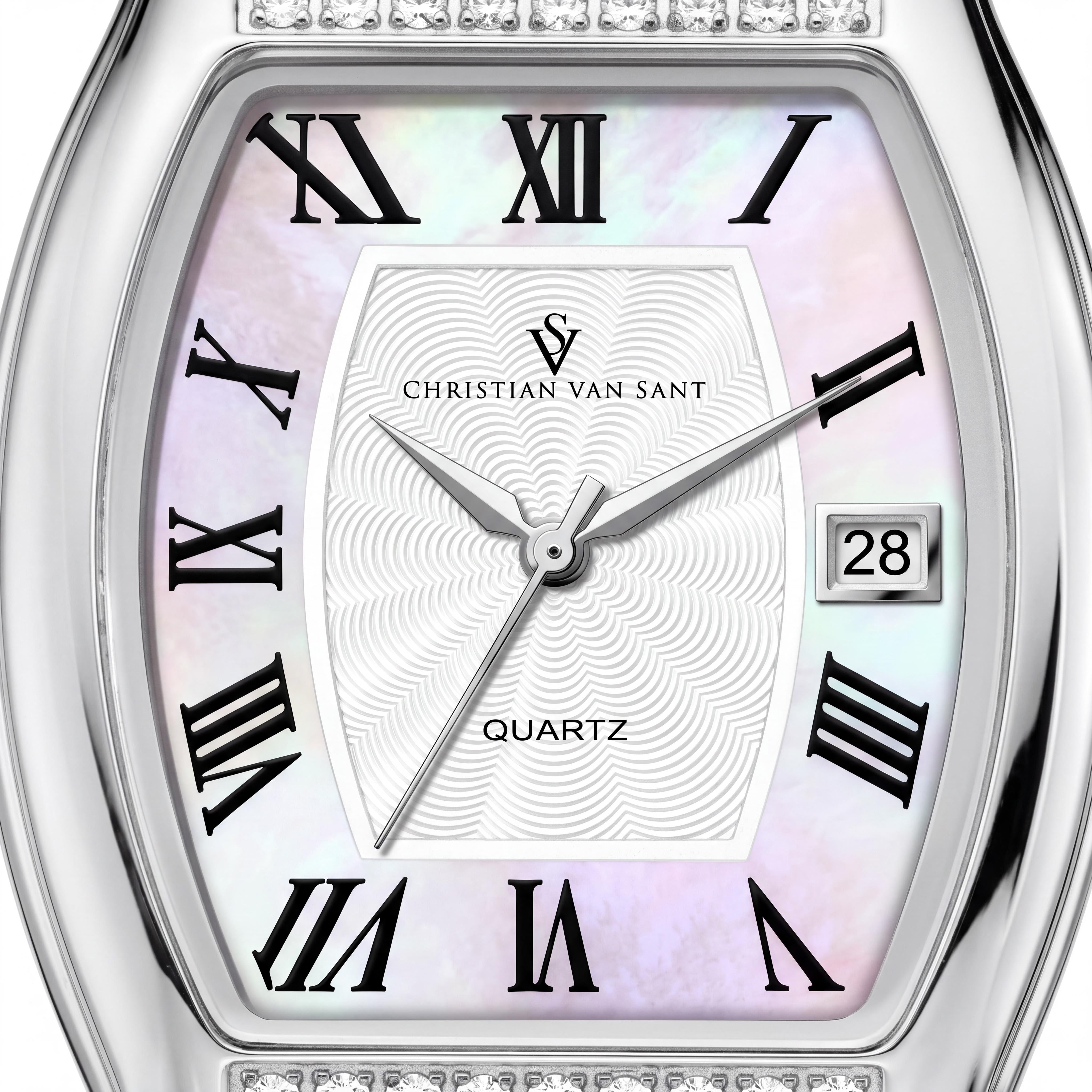 Christian Van Sant CV2450 Women's Bracelet Watch - Stainless Steel Case & Bracelet, White Dial, Quartz, Water Resistant, Photo 2