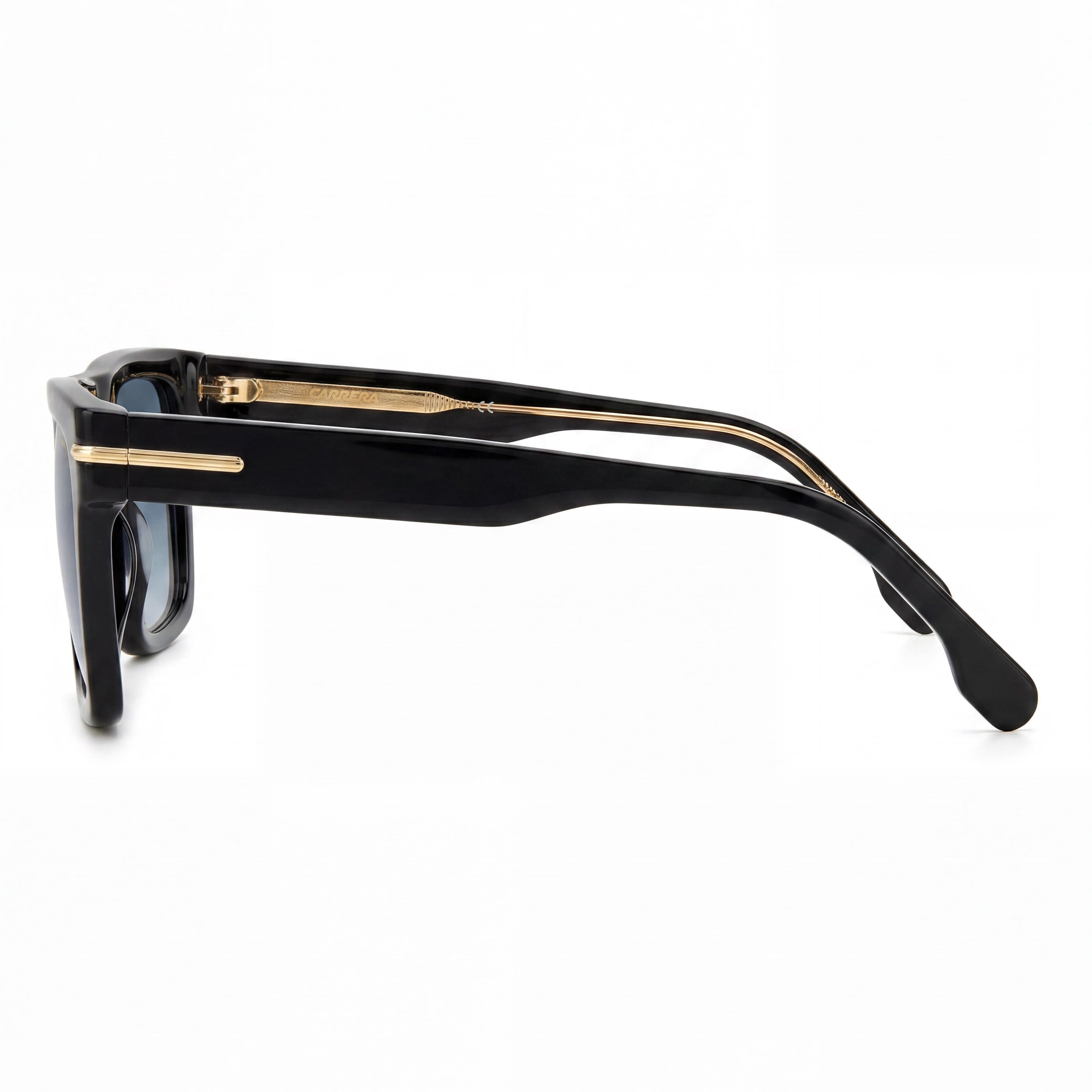 Gafas de sol Carrera 305/S Unisex de acetato negro a rayas, lente azul degradado sin polarizar de 54 mm, Photo 3
