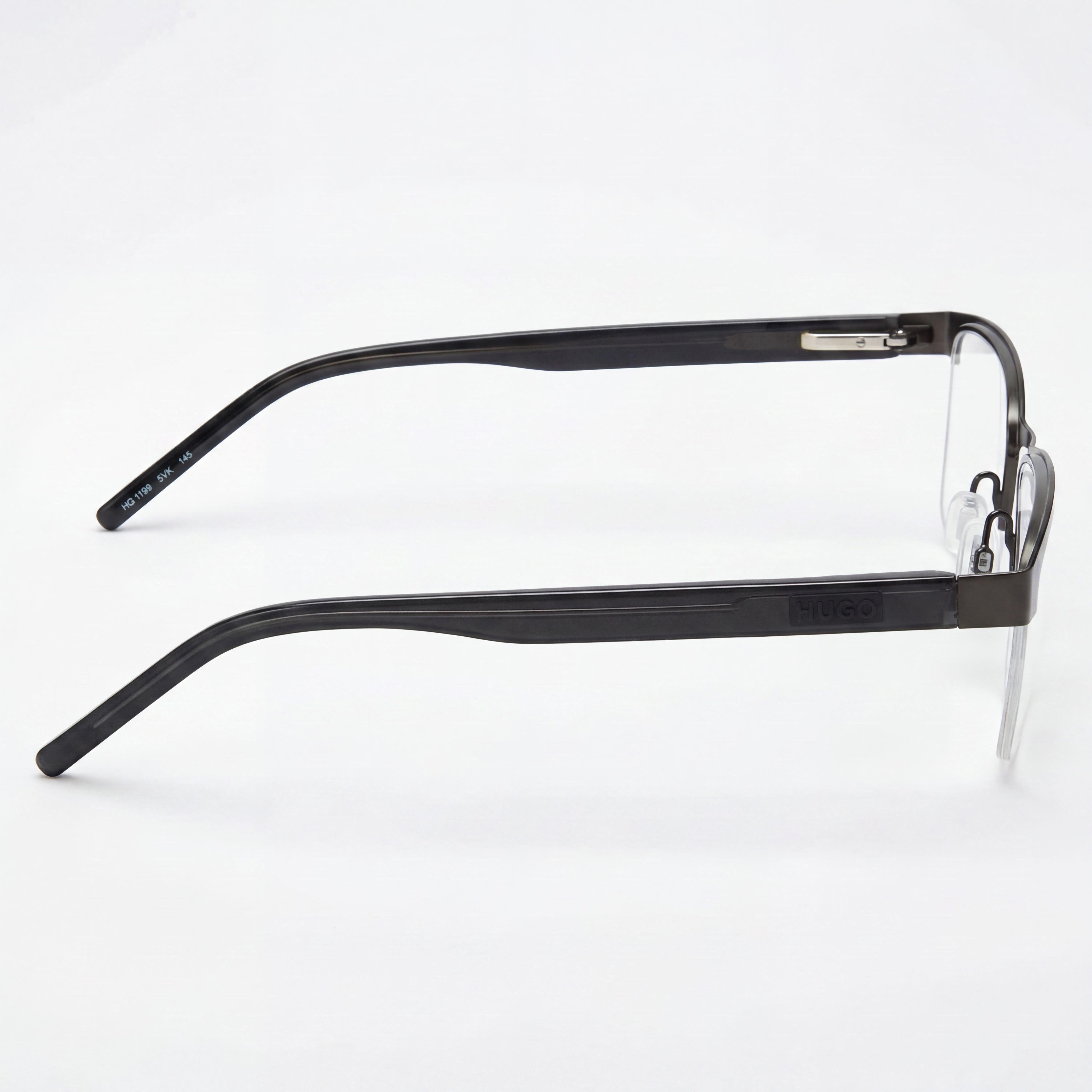 Gafas HUGO Hg 1199 para hombre, de acero inoxidable, con montura en negro rutenio y lentes en negro Truth de 53 mm, Photo 2