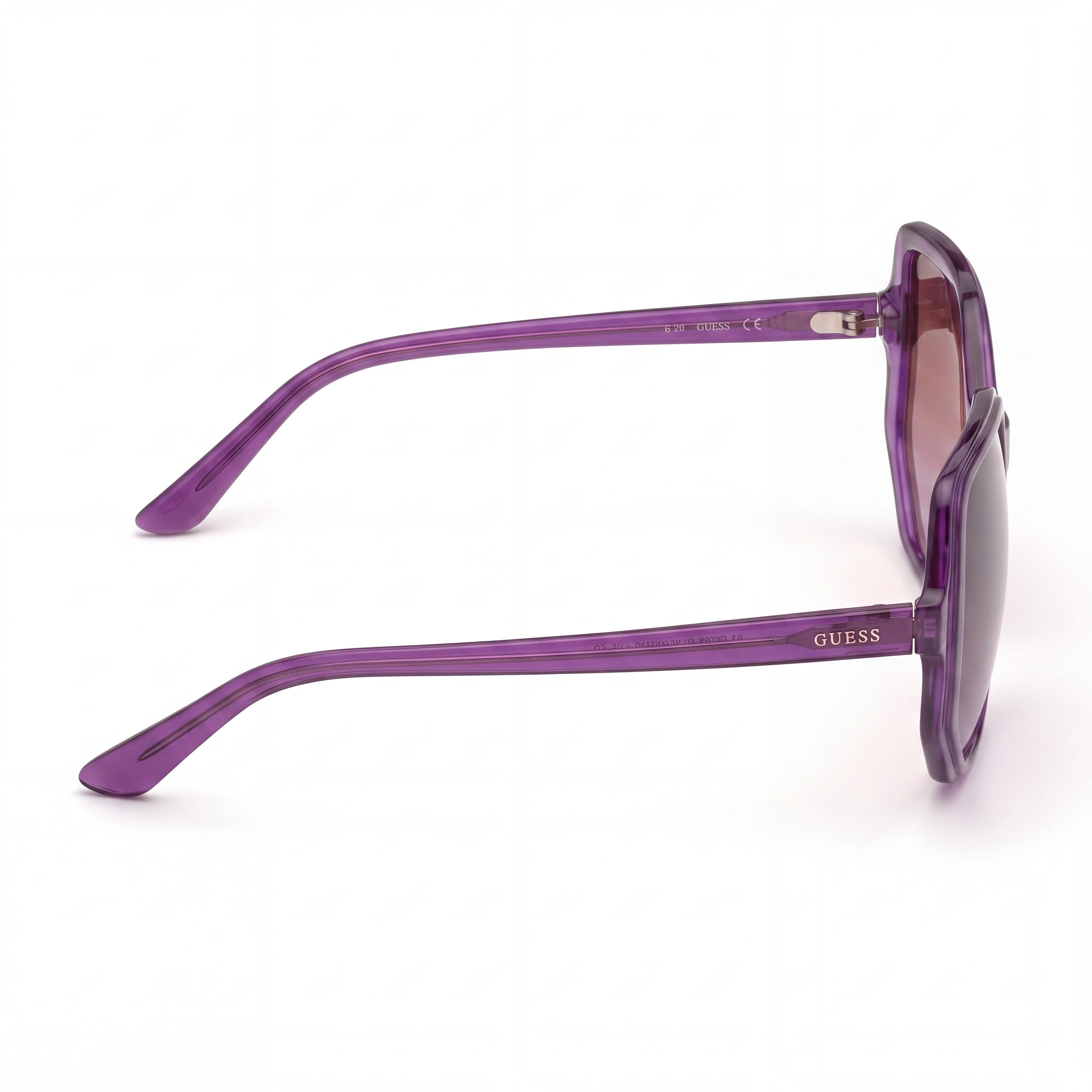 GUESS GU7773 Casual Women's Plastic Violet Frame Gradient or Mirror Violet Polycarbonate Lens UV Protection Sunglasses 58mm, Photo 3