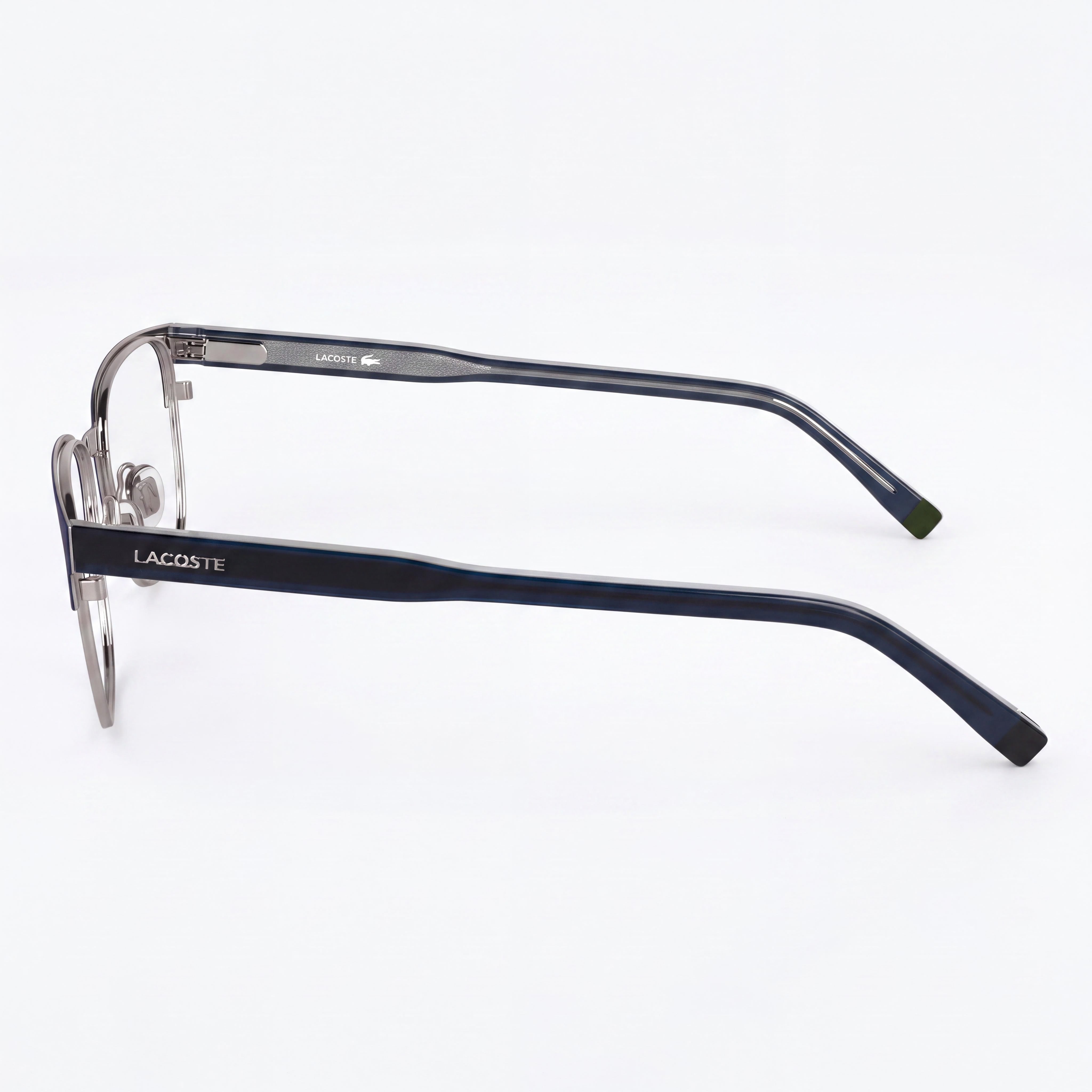 Lacoste Casual Men's Optical Eyeglasses with Matte Blue Frame and Transparent Plastic Lenses, Size 53-18-145, Photo 2