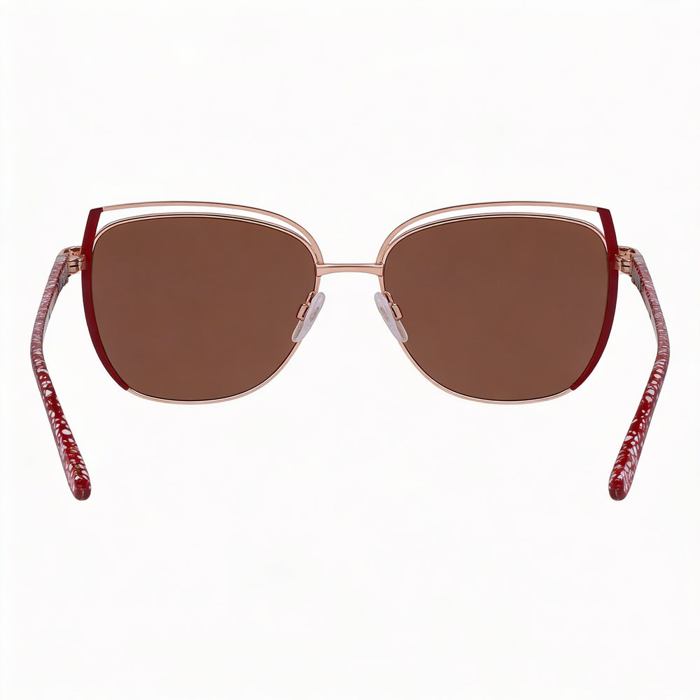BEBE Classic Women's Rose Gold Acetate Frame Eyewear with Multicolor 57mm Polycarbonate UV Protected Lenses