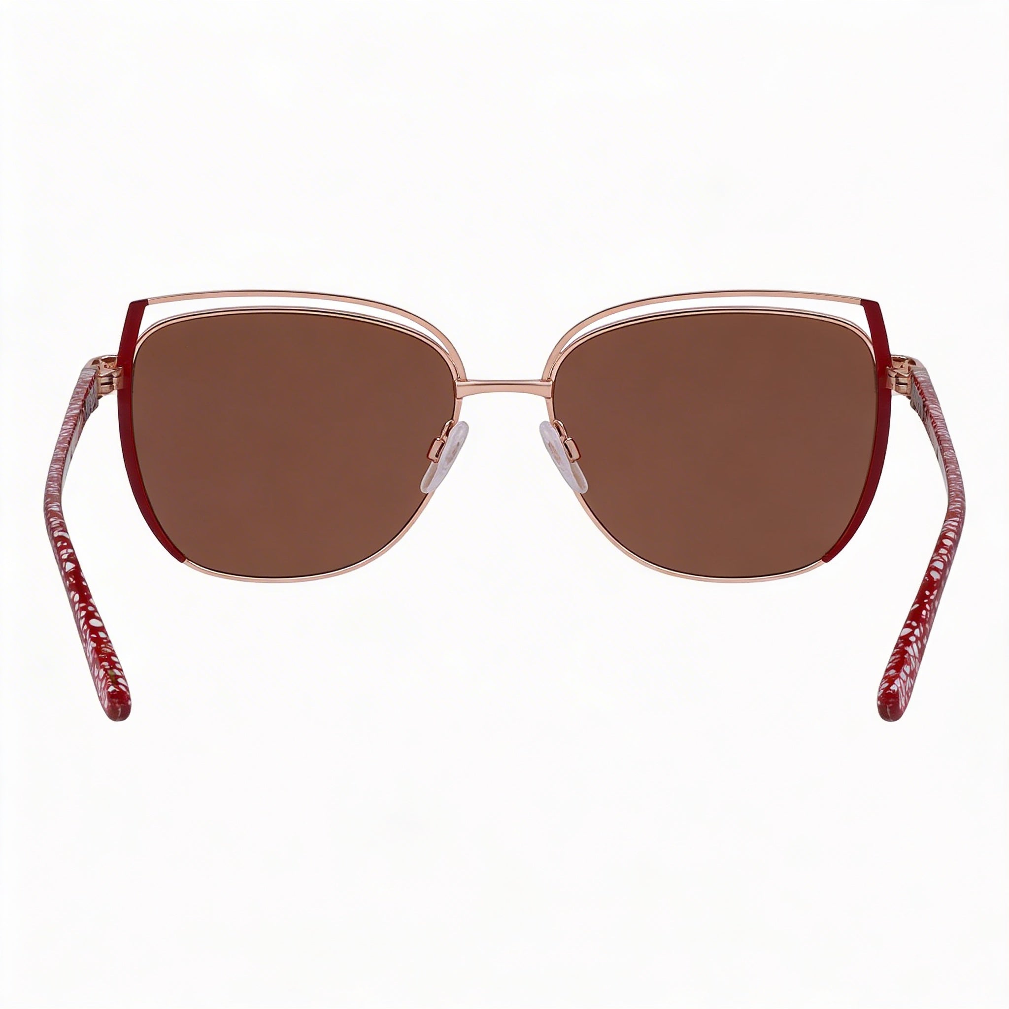 Gafas BEBE Classic para mujer, montura de acetato oro rosa con lentes de policarbonato multicolor de 57 mm con protección UV, Photo 3