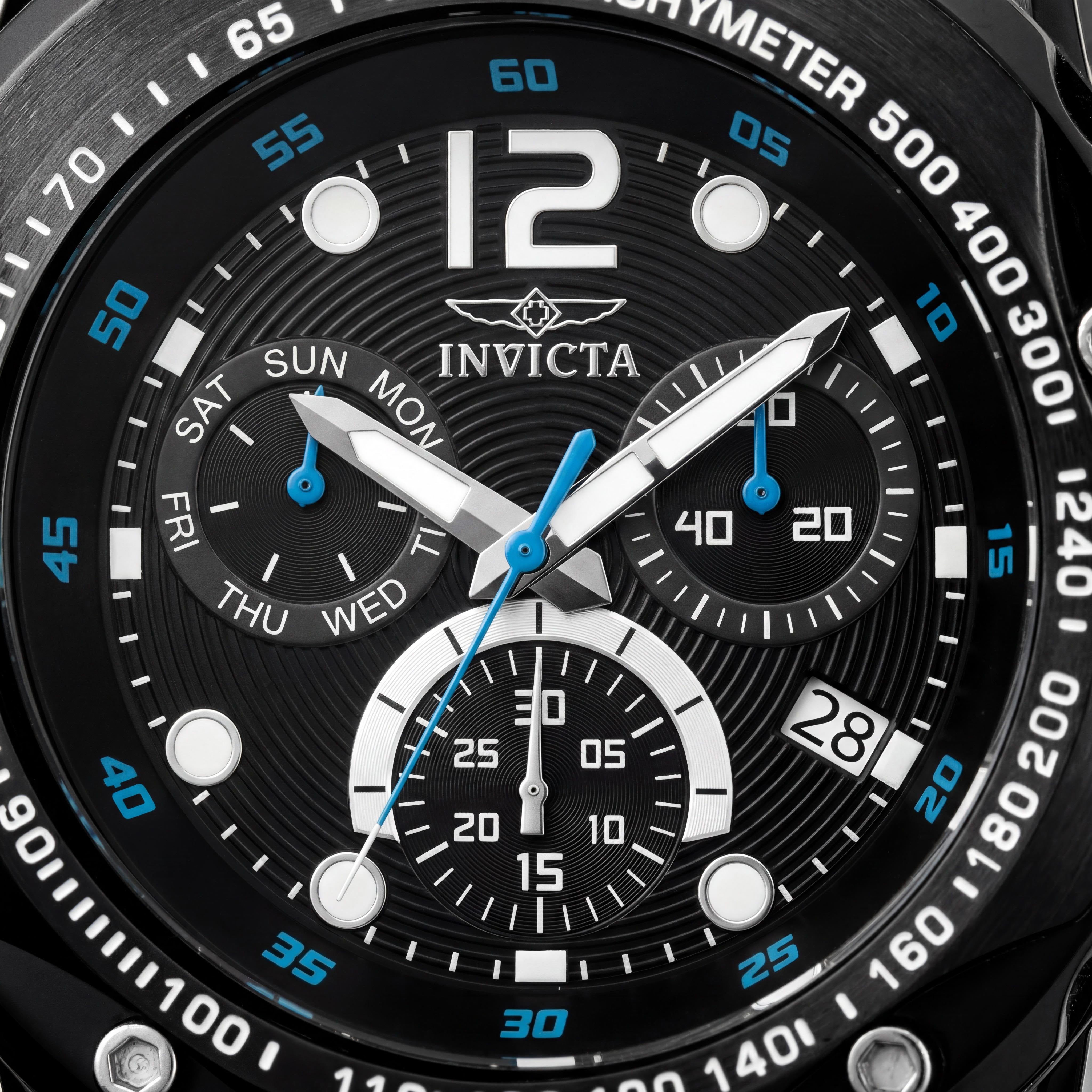 Invicta Speedway 20075 Unisex Chronograph Quartz Watch, Black Dial, Glow In The Dark, 51mm Case, 5 ATM Water Resistant, Photo 2