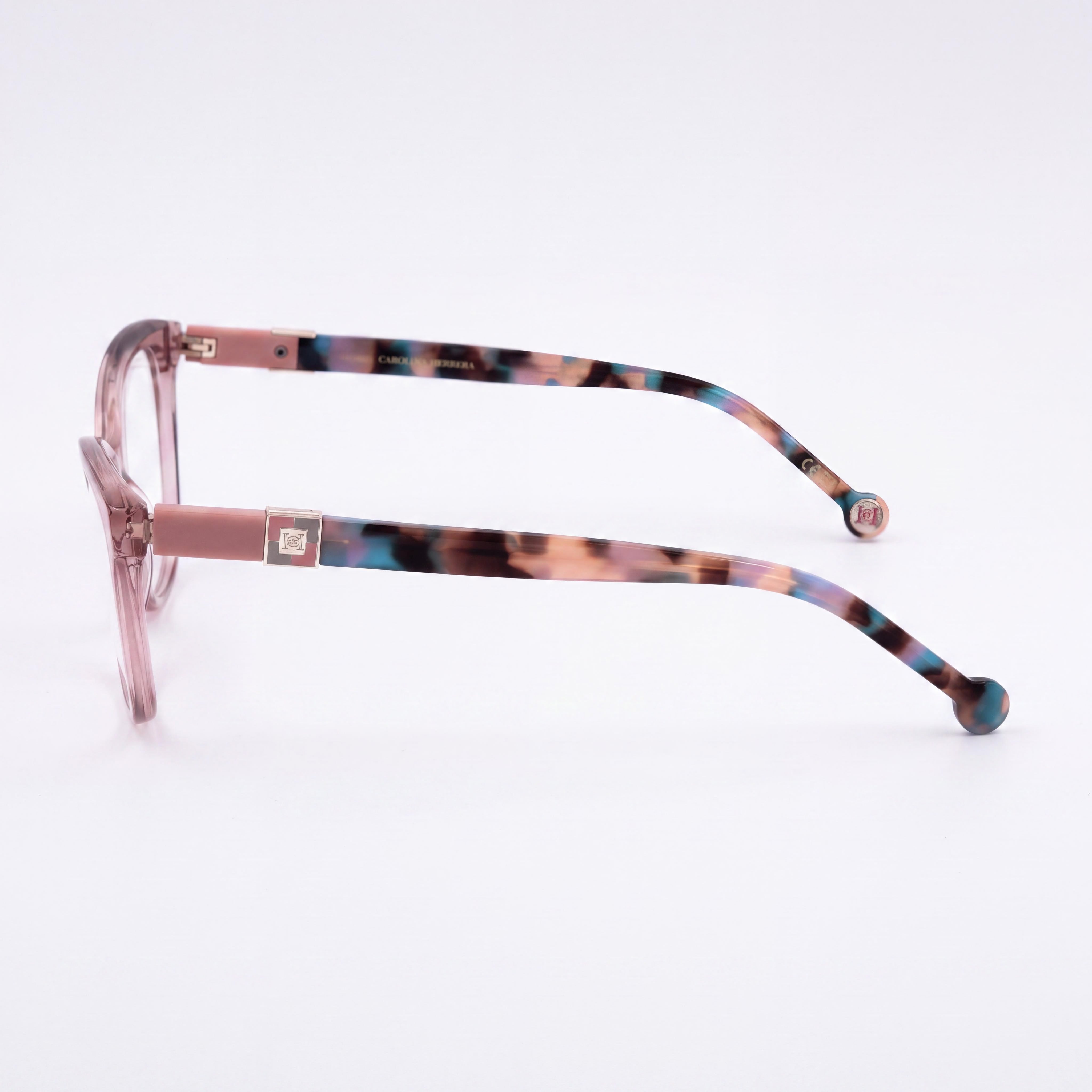 CAROLINA HERRERA Modern Women's Multicolour Frame Peach Lens Eyeglasses Bridge 17mm Temple 145mm, Photo 2