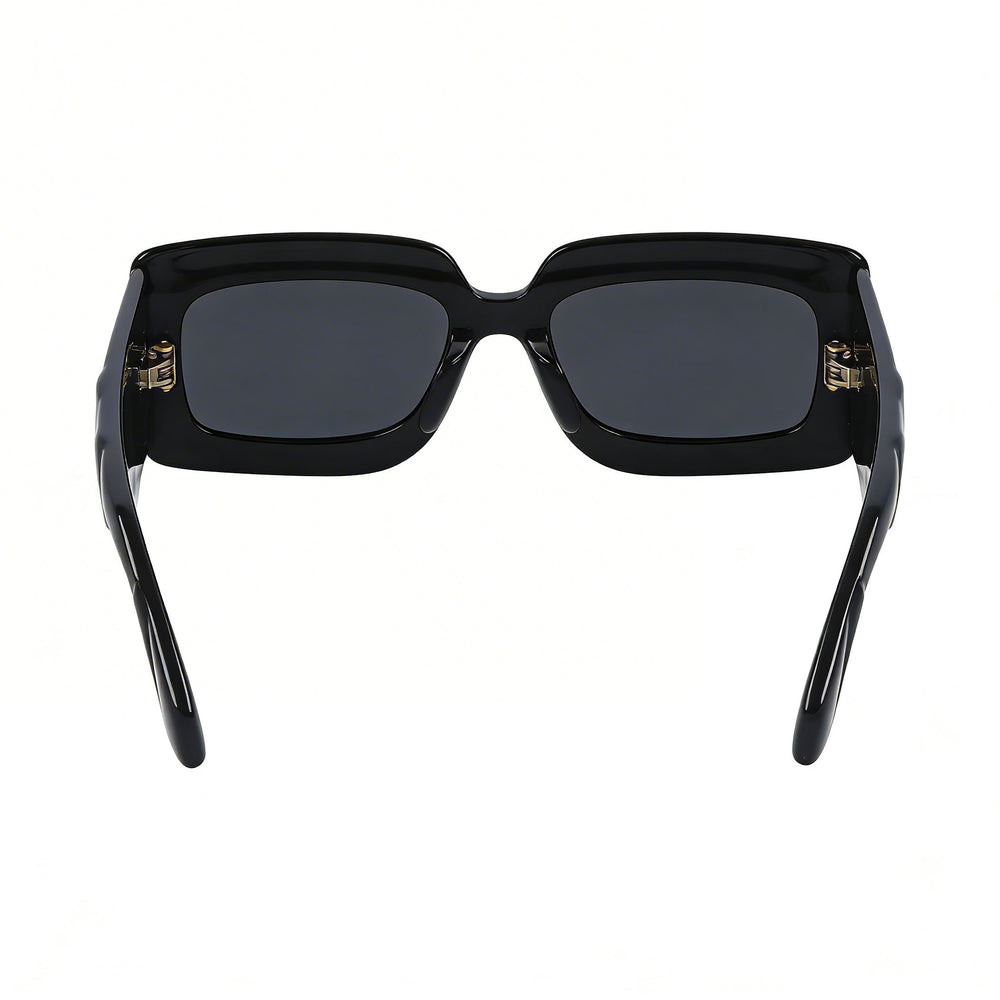 Gafas de sol Gucci Rectangle para mujer con montura de plástico inyectado, color negro y gris, lentes negros y grises, protección UV, 53-21-32