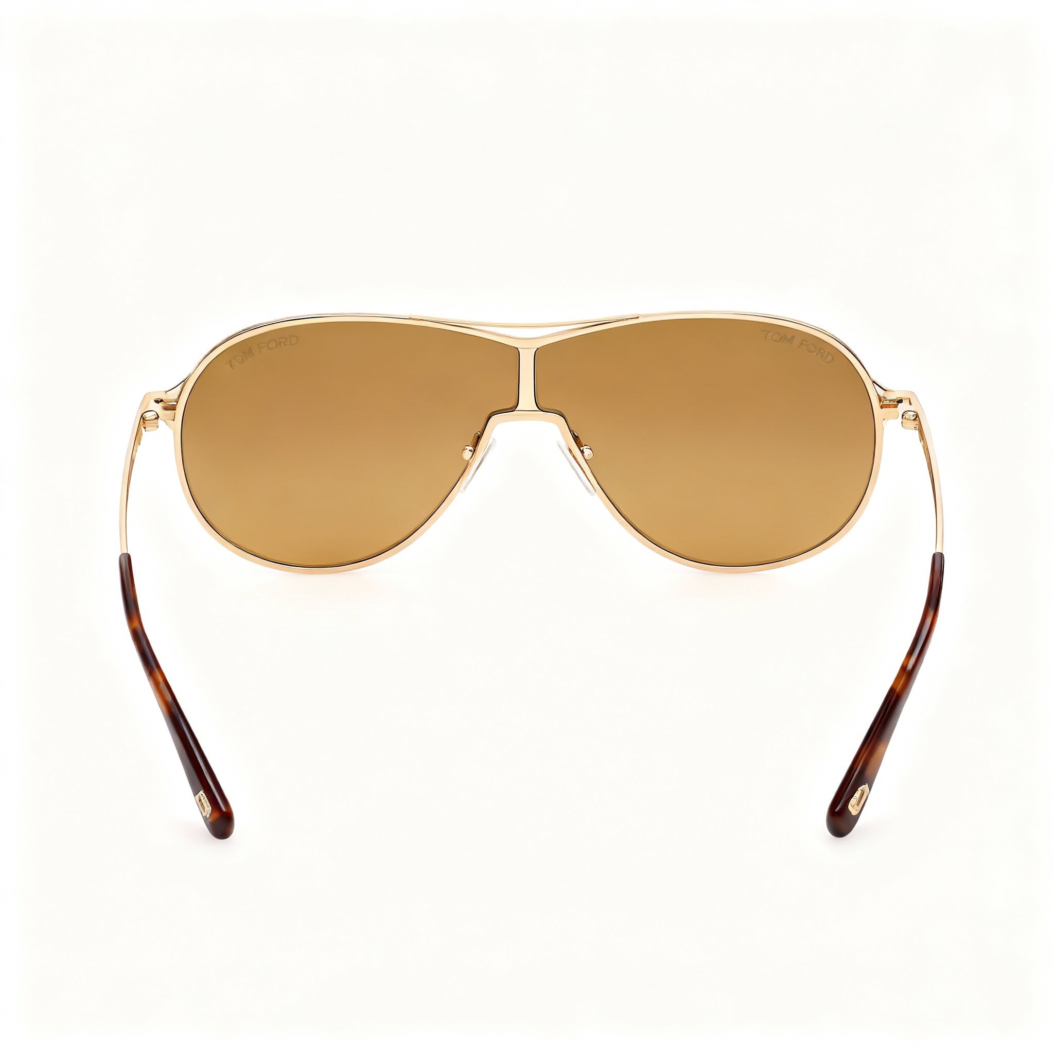 Tom Ford Classic Unisex Gold Frame Polarized Sunglasses with Shiny Deep Gold Gradient Roviex Lenses, Photo 4
