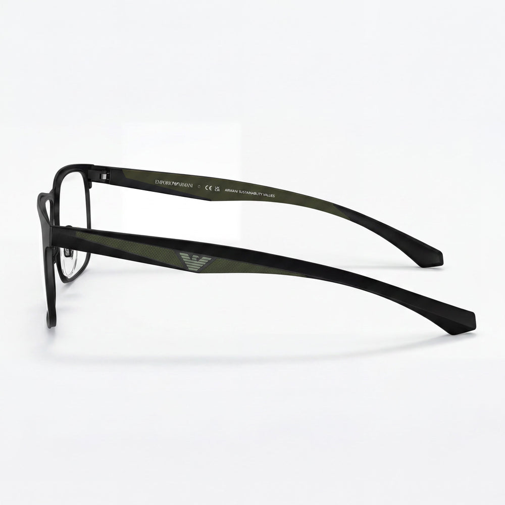 Montura óptica de metal para mujer Emporio Armani Ea1163, negro mate, hecha para uso diario, 55 mm de ancho de lente