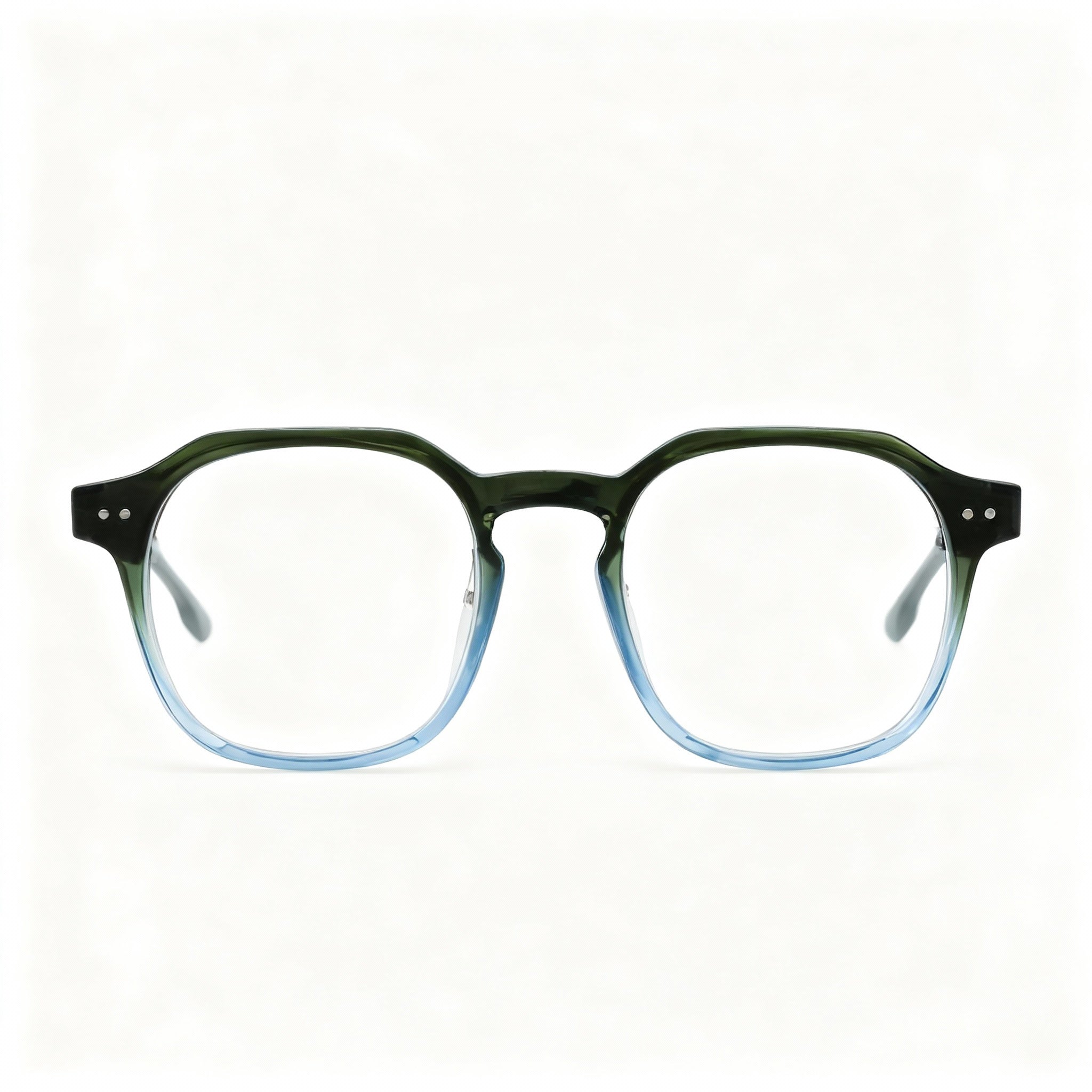 MCALLISTER Mc4535 Men's Olive Blue Metal Square Polarized Clear Lens Eyeglasses 48-21-140, Photo 3