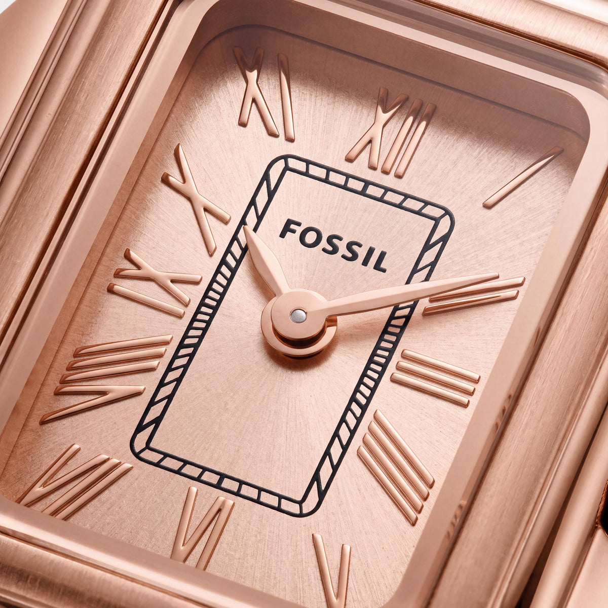 Anillo-reloj Raquel para mujer de Fossil, caja y brazalete de acero inoxidable en oro rosa, 14 mm, resistente al agua, Photo 2