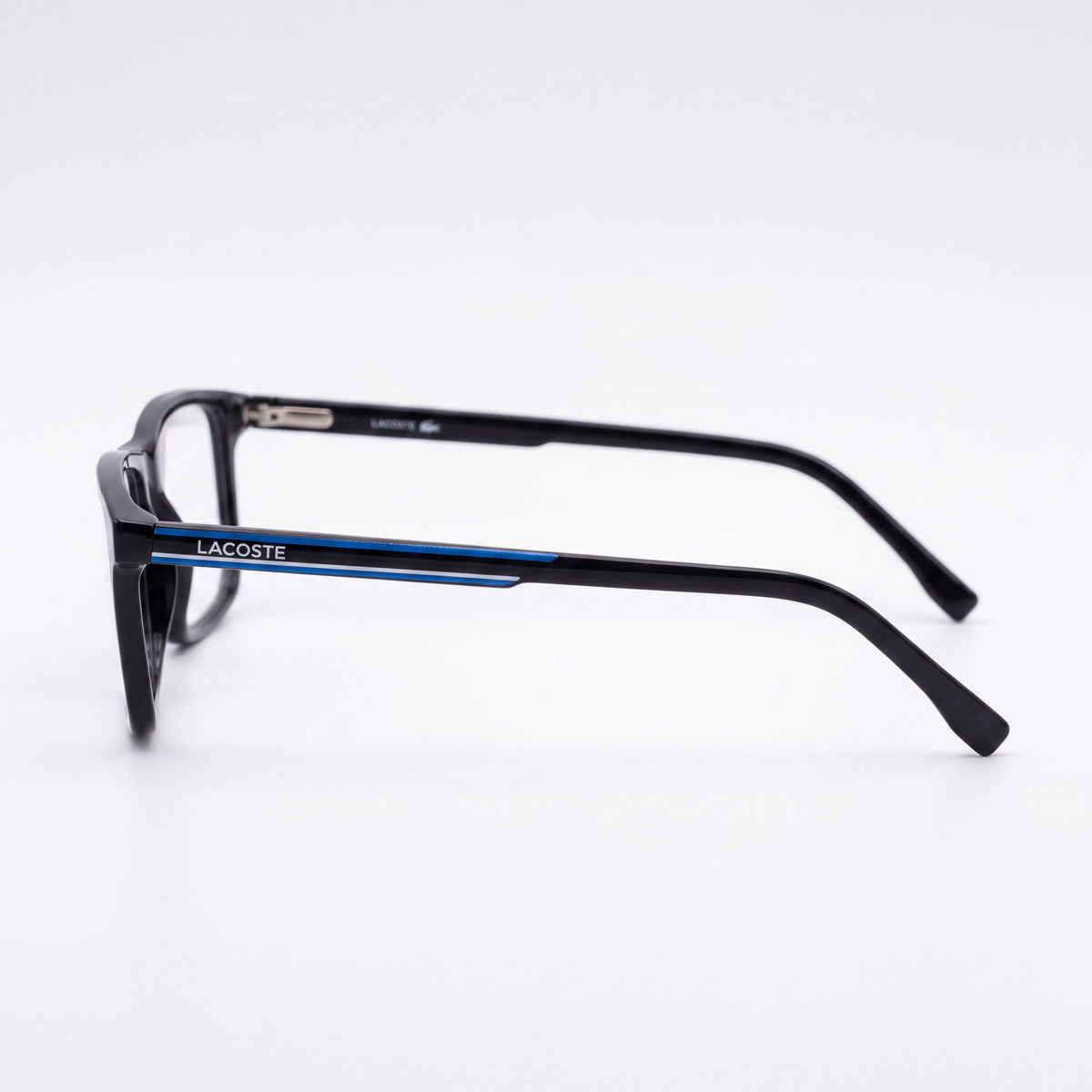 Gafas oftálmicas casual unisex Lacoste con montura negra, lentes de plástico transparentes y un ancho de lente de 54 mm, Photo 3