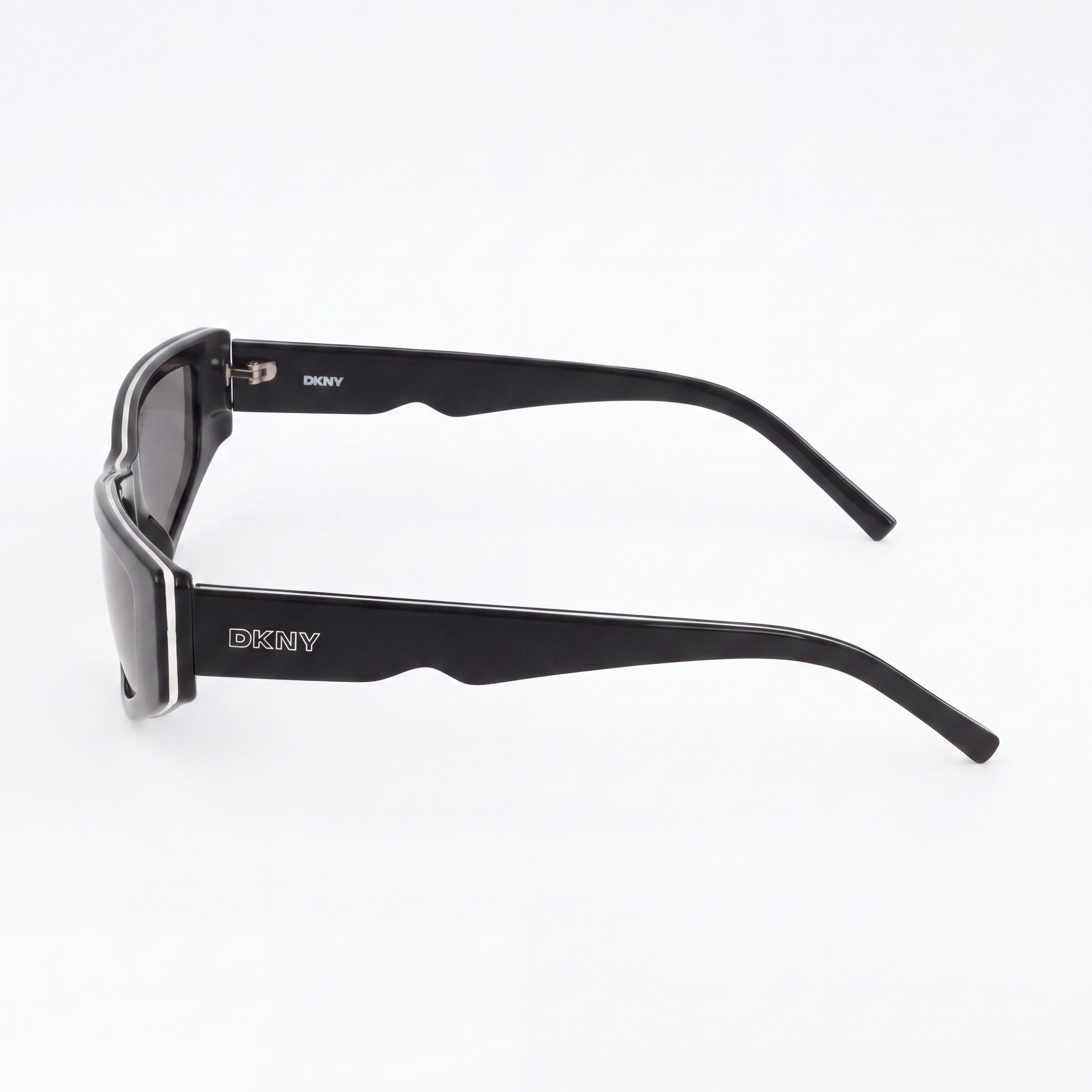 DKNY Classic Women's Black Acetate Sunglasses with Solid Smoke Lenses 100% UV Protection 55mm, Photo 3
