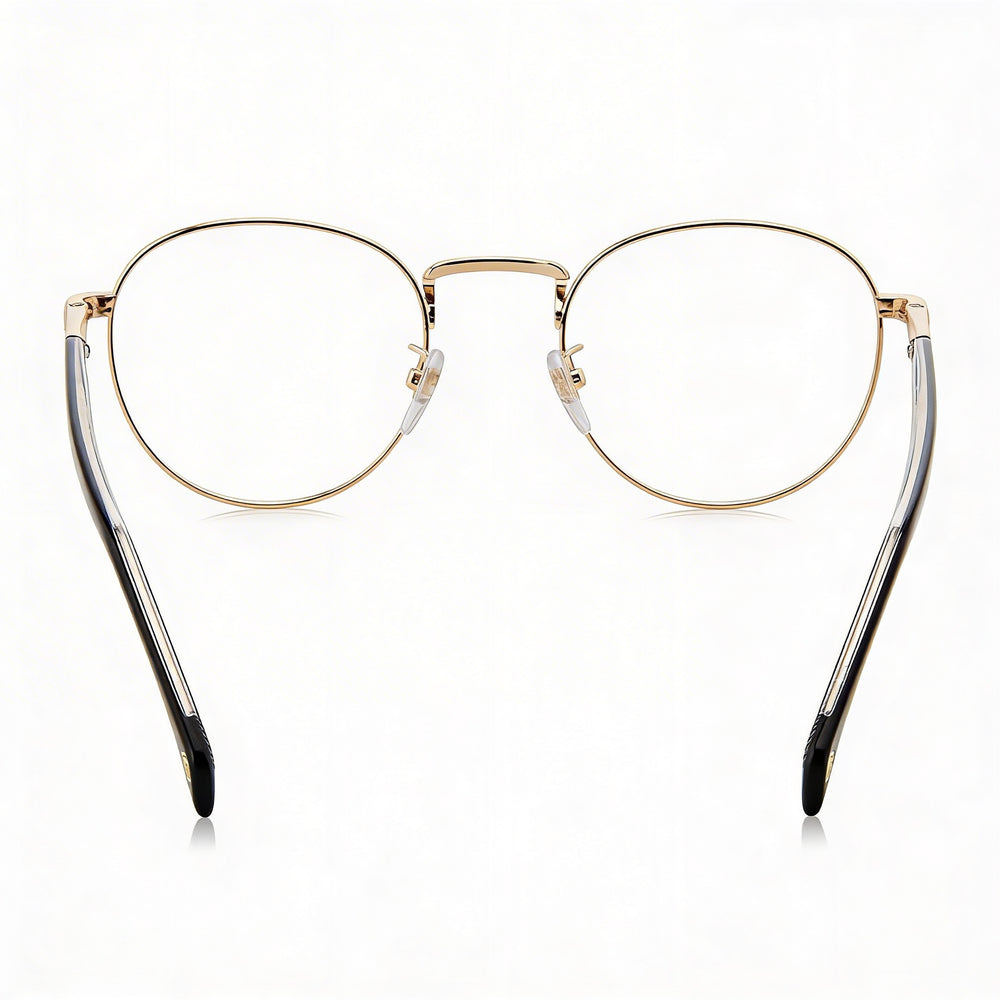 David Beckham Db 1127 Gafas Ópticas Modernas de Acero Aleado para Hombre en Oro y Negro con Lentes de Policarbonato 51mm