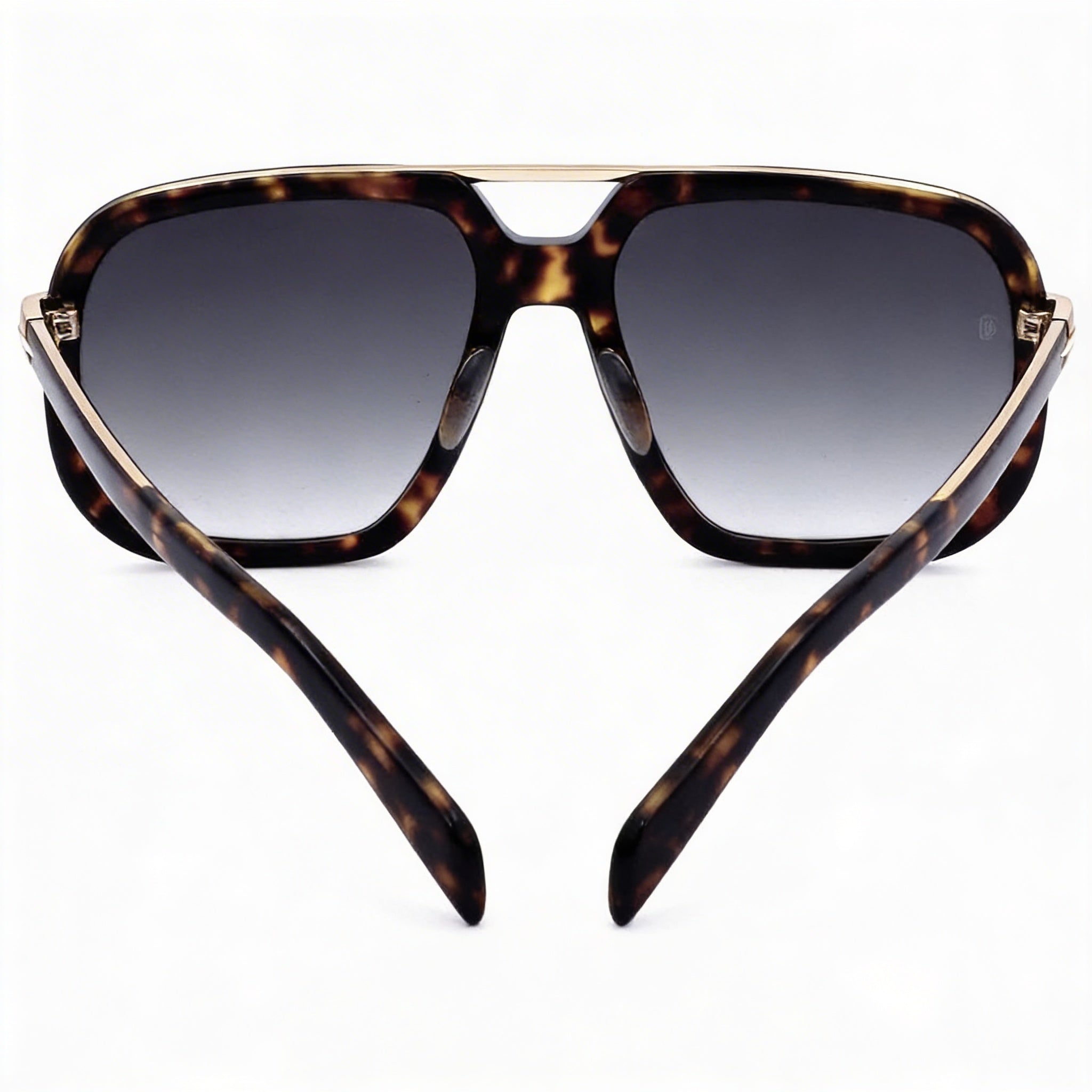 Gafas de sol David Beckham para hombre DB 7101/S con montura clásica de acetato en color habana y oro, lentes de policarbonato con 100% protección UV, 57mm, Photo 4