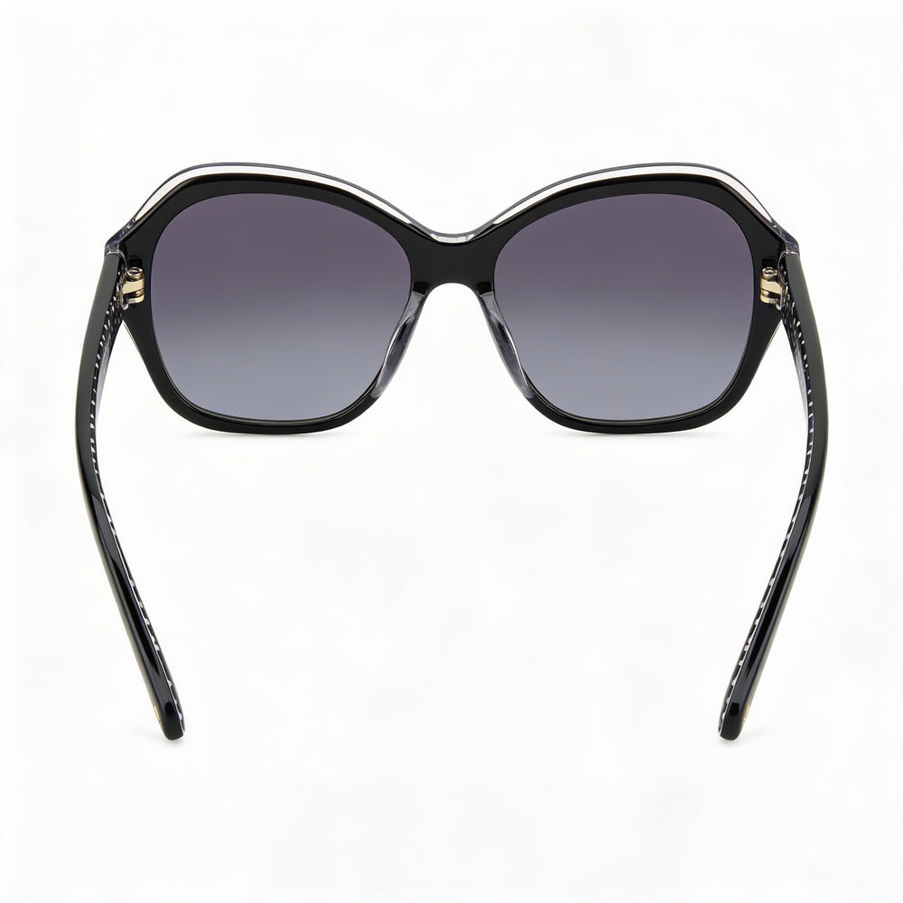 kate spade new york Lottie/G/S Gafas de sol para mujer de acetato negro polarizadas con cristales grises degradados 100 % protección UV 55 mm
