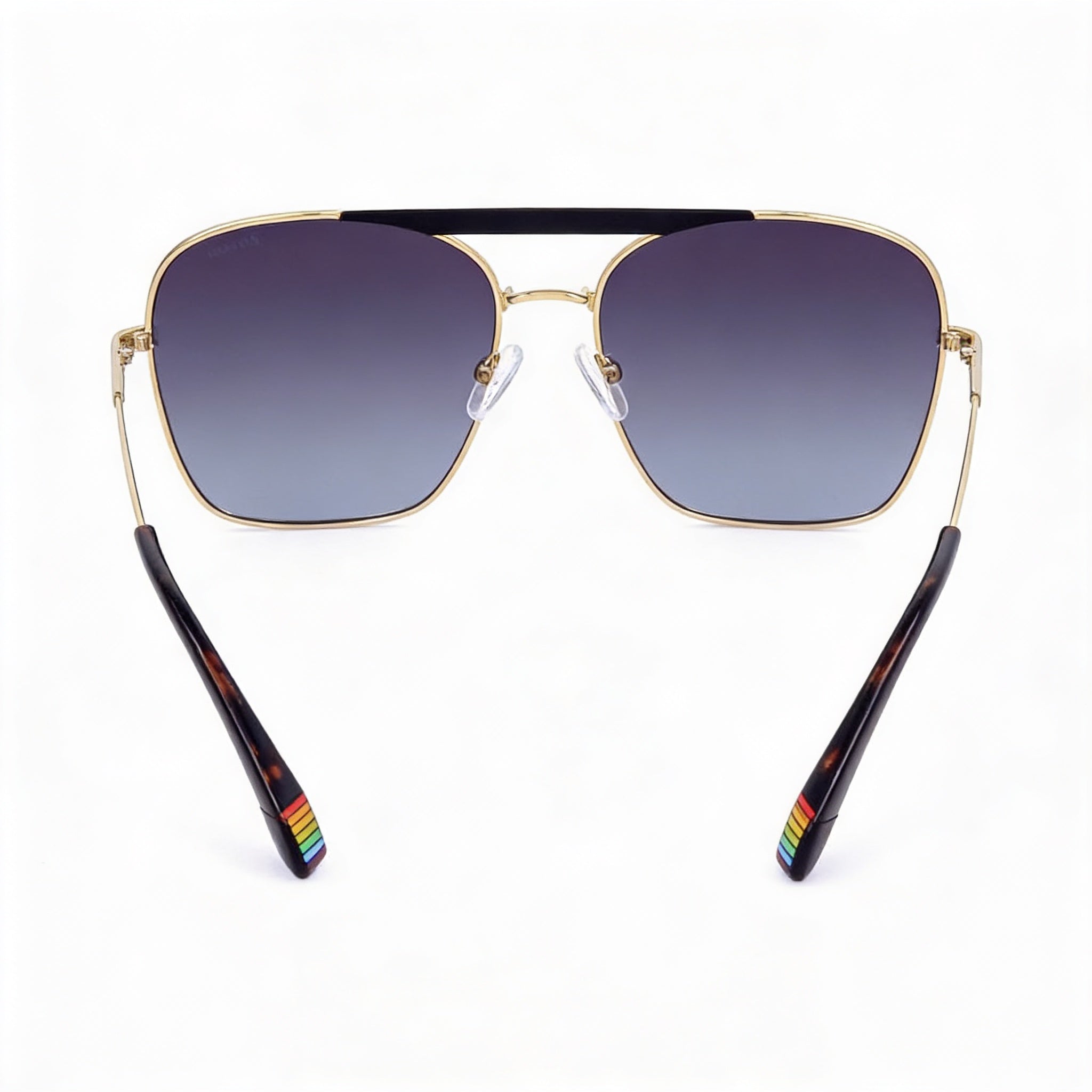 Polaroid Modern Women's Matte Black Gold Stainless Steel Polycarbonate UV 400 Sunglasses 59mm, Photo 4