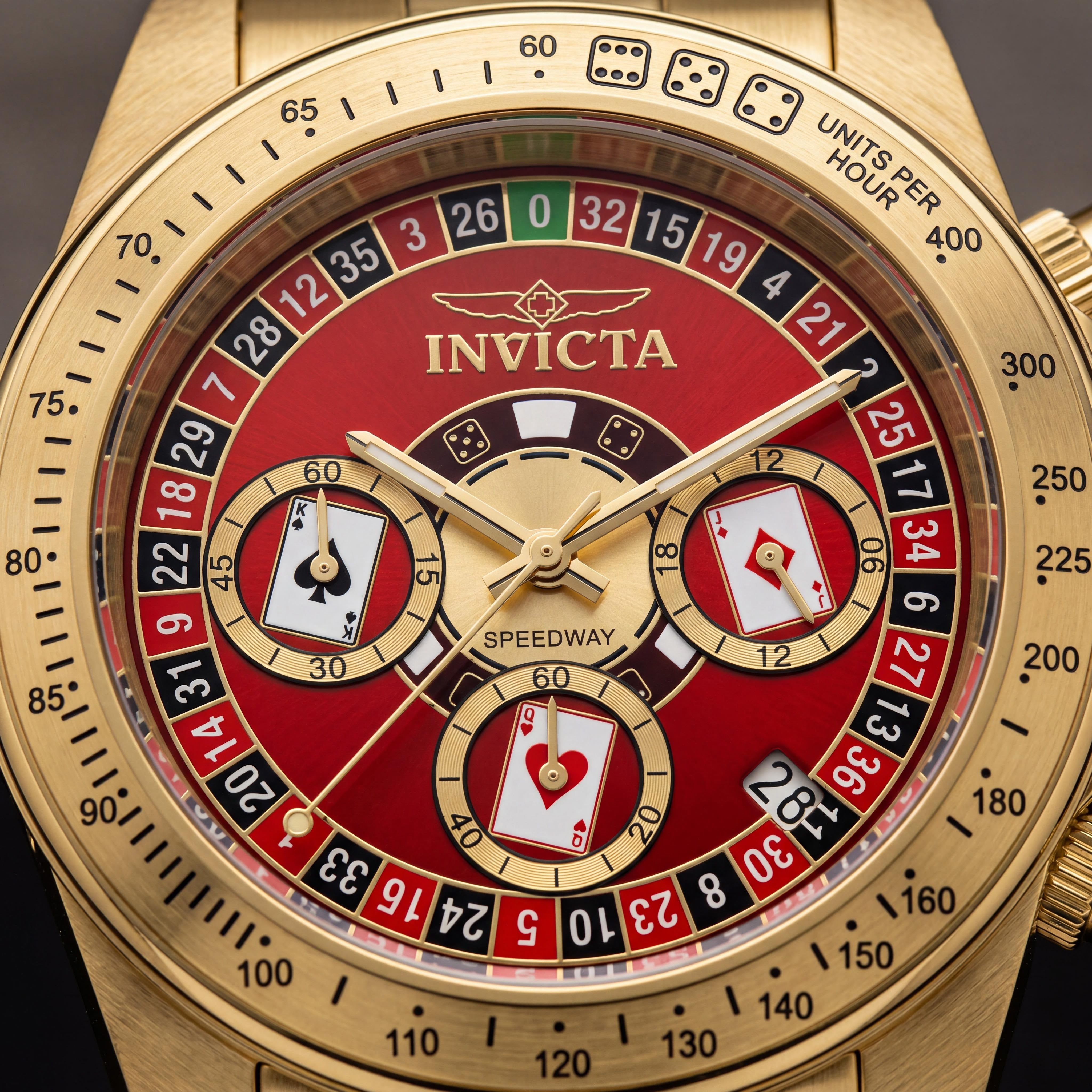 Reloj Invicta Speedway 50496 para hombre de acero inoxidable, carátula roja, movimiento de cuarzo, 39mm, resistente al agua 20 ATM, Photo 2