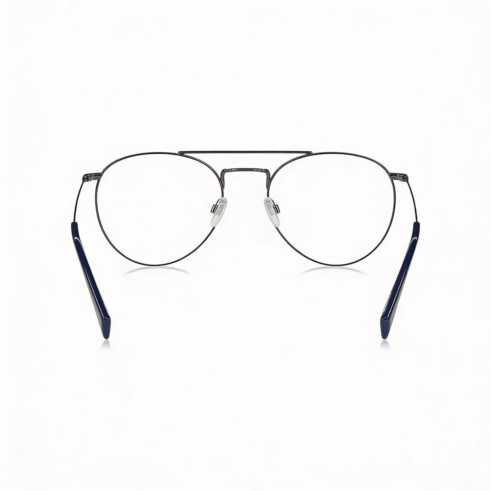 Gafas unisex Levi's Lv 1006 redondas/ovaladas de metal, color rutenio oscuro, lentes de 54 mm, puente de 19 mm, patillas de 145 mm