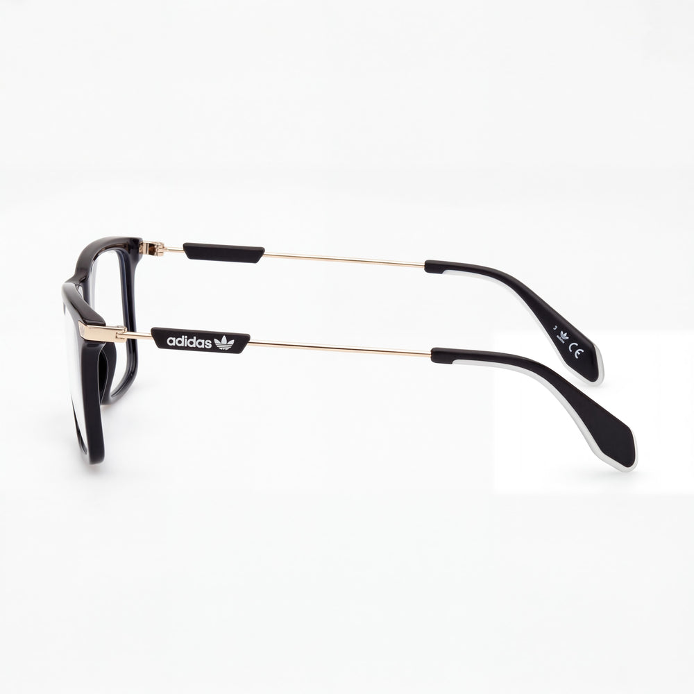 Montura de gafas casual Adidas OR5050 para hombre con construcción de plástico negro brillante de 52 mm