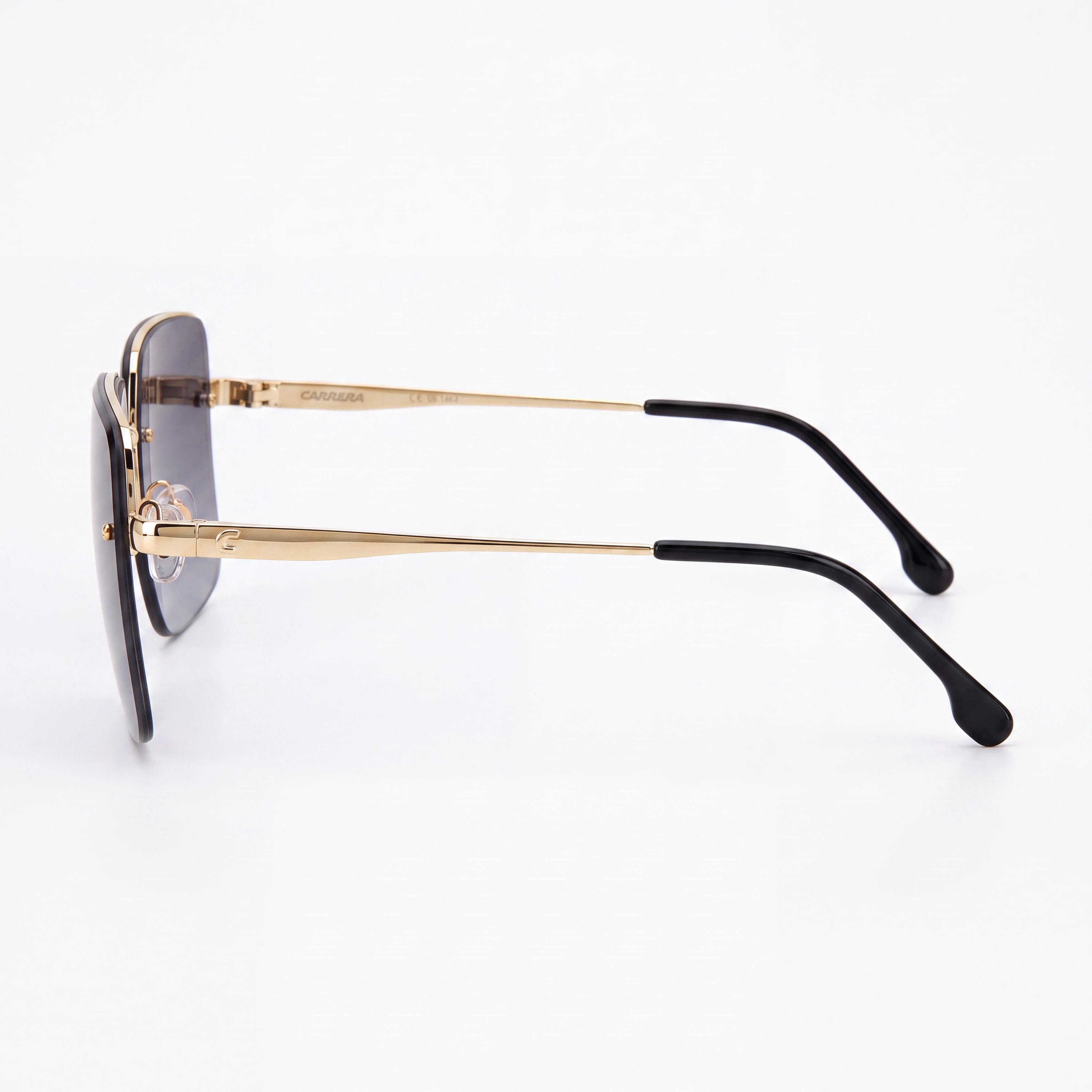 Carrera Contemporary Men's Gold Black Metallo Frame, Brown Shaded Blue Mirror Lenses, 100% UV Protection, 61mm, Photo 3