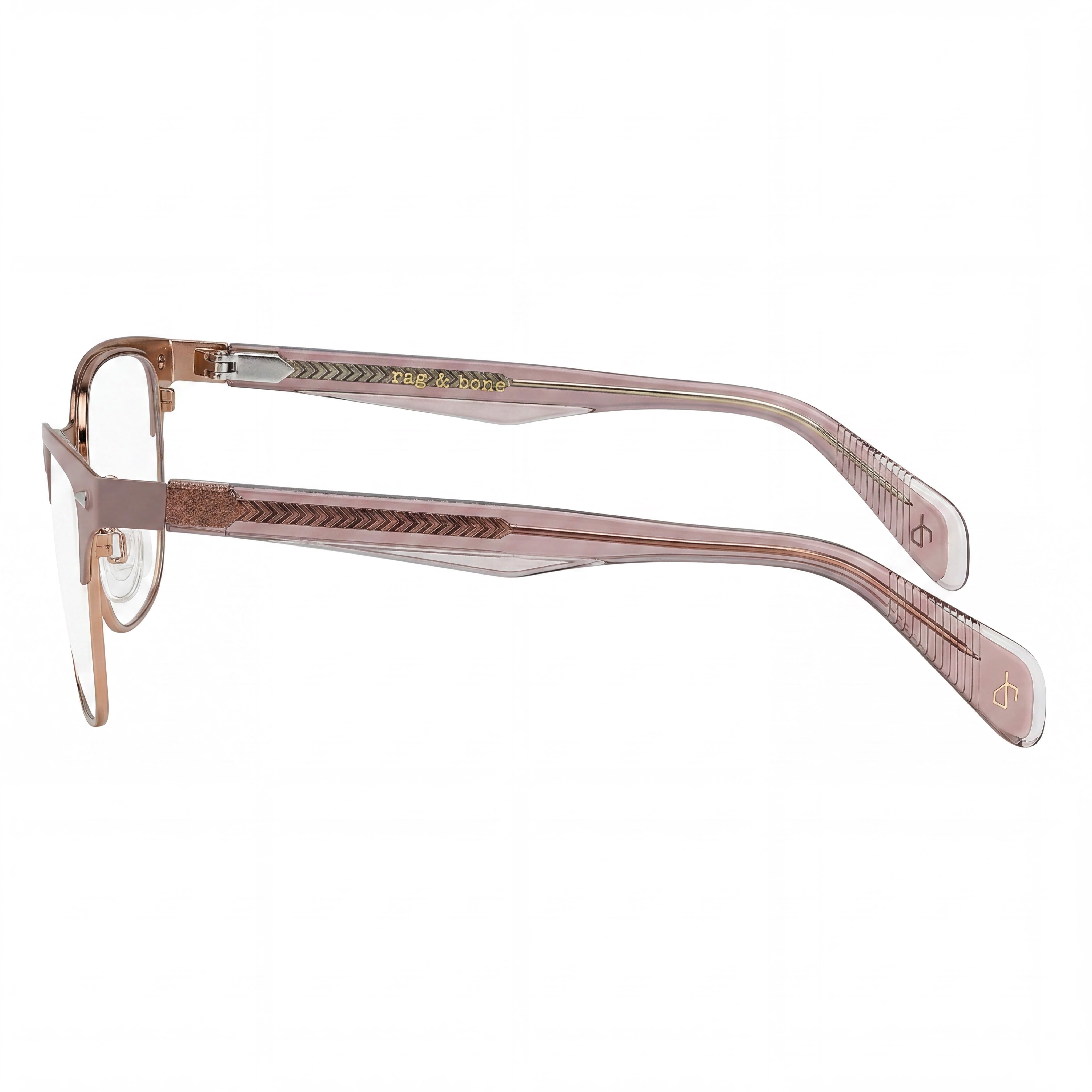 Rag & Bone Rnb 3022 Women's Mud Stainless Steel Optical Frame, Lens 51mm, Bridge 17mm, Temple 140mm, Photo 2