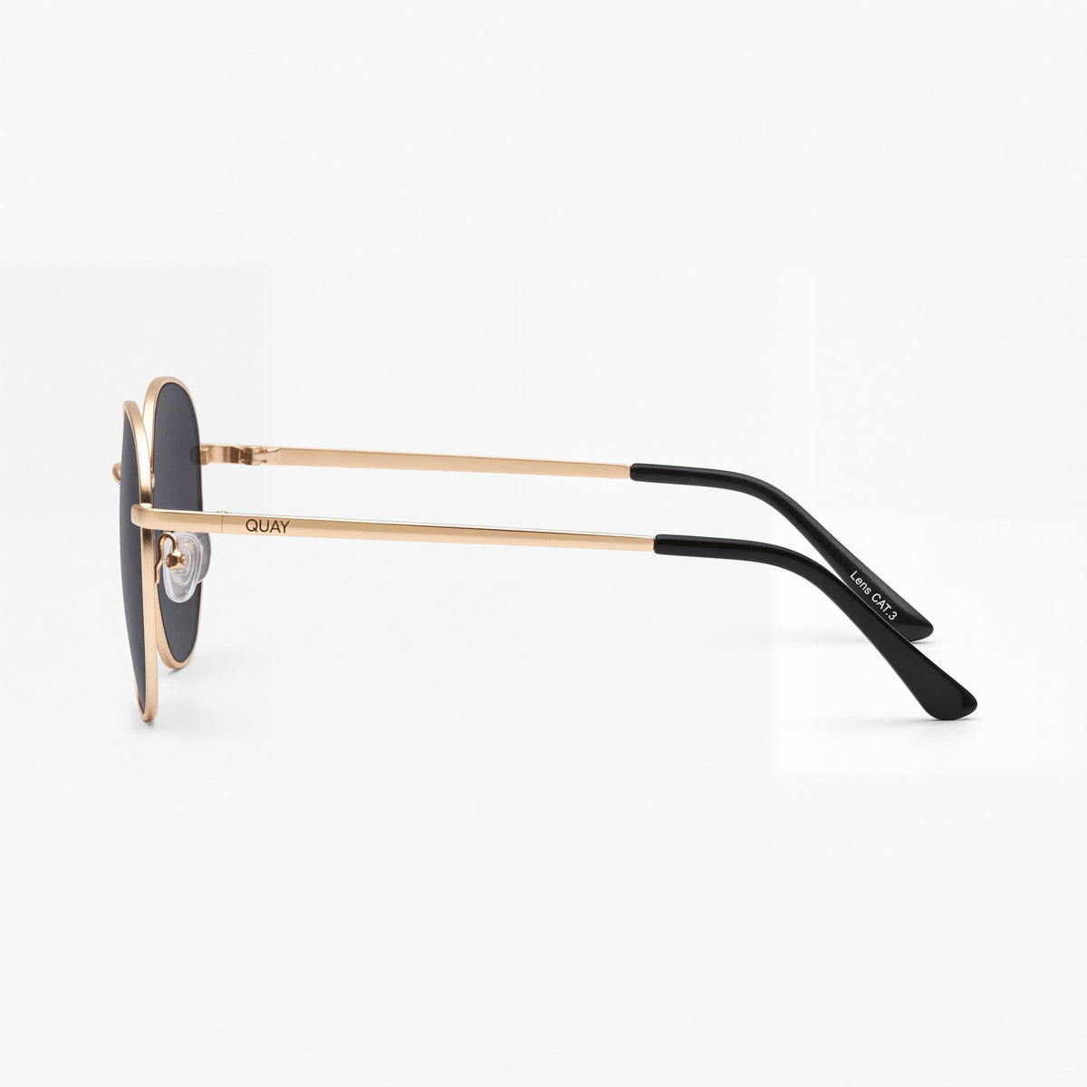 Gafas de sol unisex QUAY AUSTRALIA Jezabell de metal dorado con cristales ahumados no polarizados con protección UV de 57 mm, Photo 2