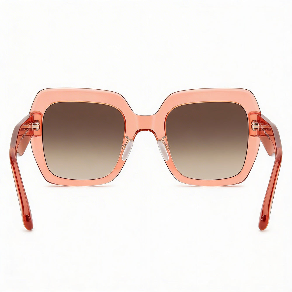 Gafas de sol informales de acetato Kate Spade New York para mujer, color melocotón, sombreado marrón oscuro, lentes no polarizadas con protección UV, sombreado marrón oscuro 52-24-140