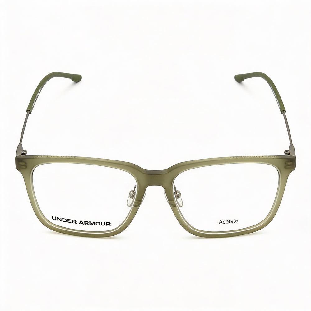 Gafas unisex modernas Under Armour con montura de acetato y lentes de policarbonato, color verde mate, ancho de 55 mm
