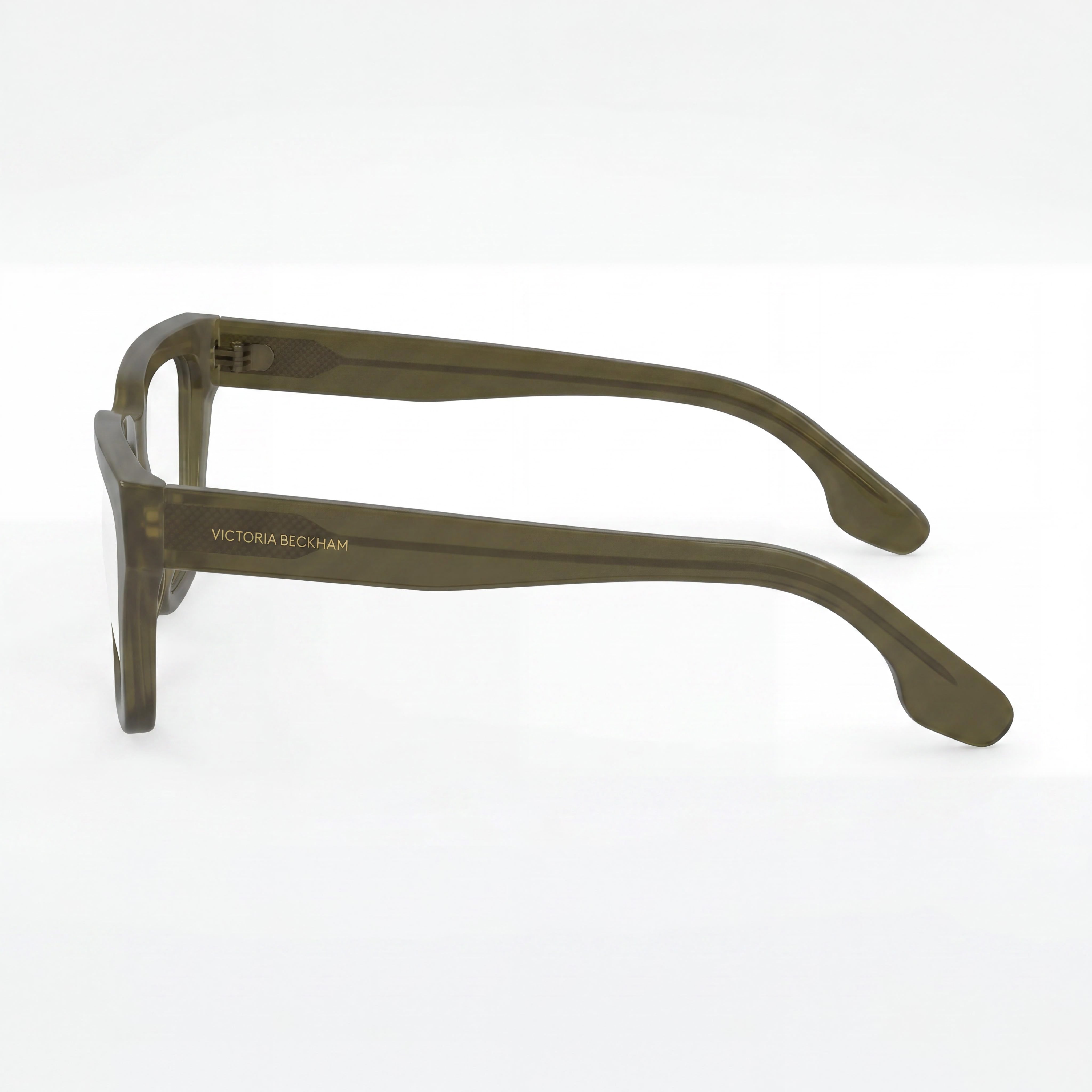Victoria Beckham Women's Modern VB2658 Style Sunglasses featuring an Olive Acetate Frame and Matching Olive Lenses, Size 53mm, Photo 3