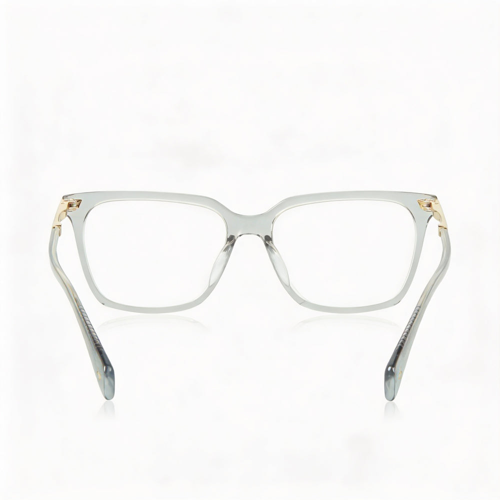 Gafas ópticas informales para mujer Rag & Bone, montura de acetato gris, lentes de plástico grises, talla 51-16-140 mm