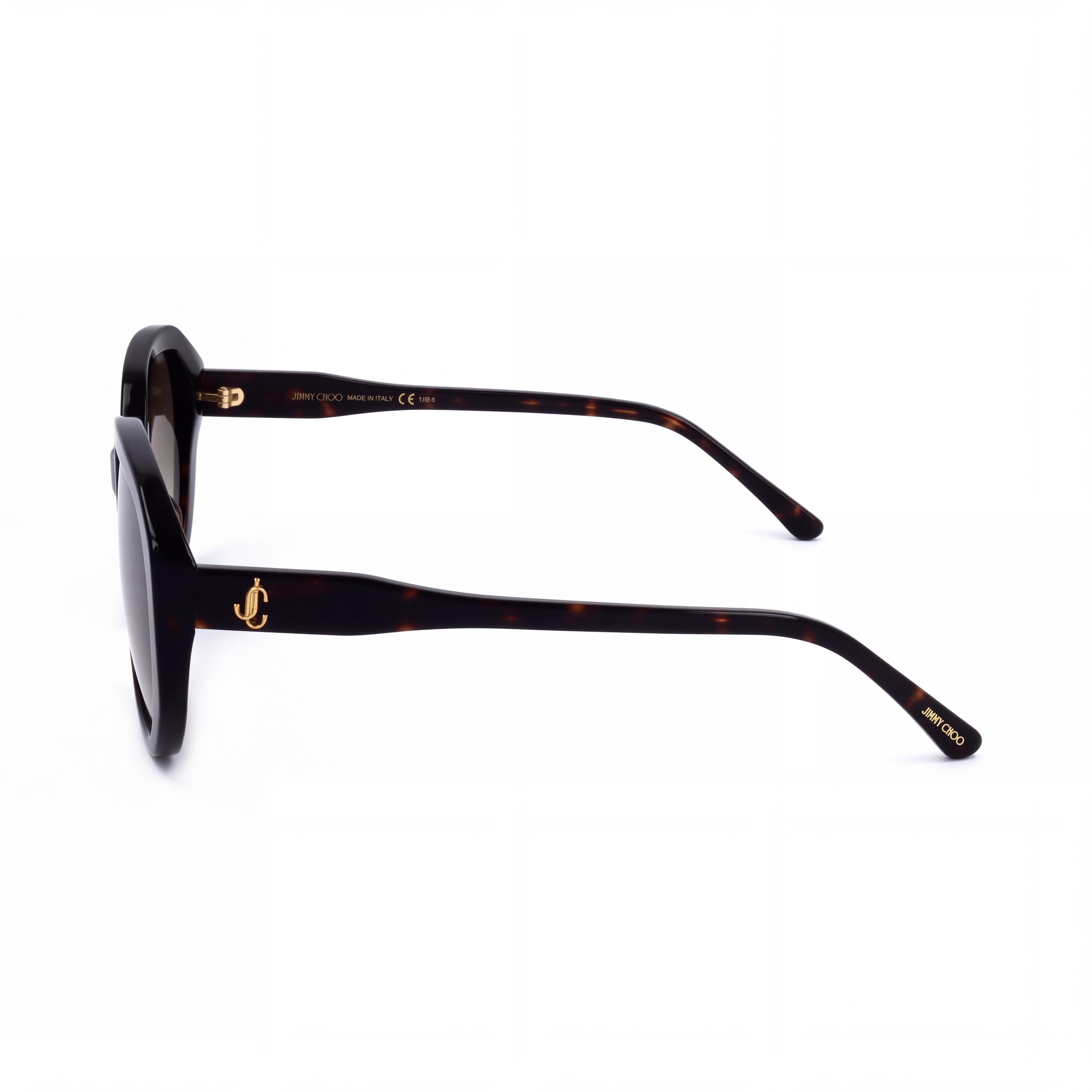 Gafas de sol clásicas Jimmy Choo para mujer, con montura de plástico marrón degradado, sin polarizar, protección UV, 57 mm, Photo 3