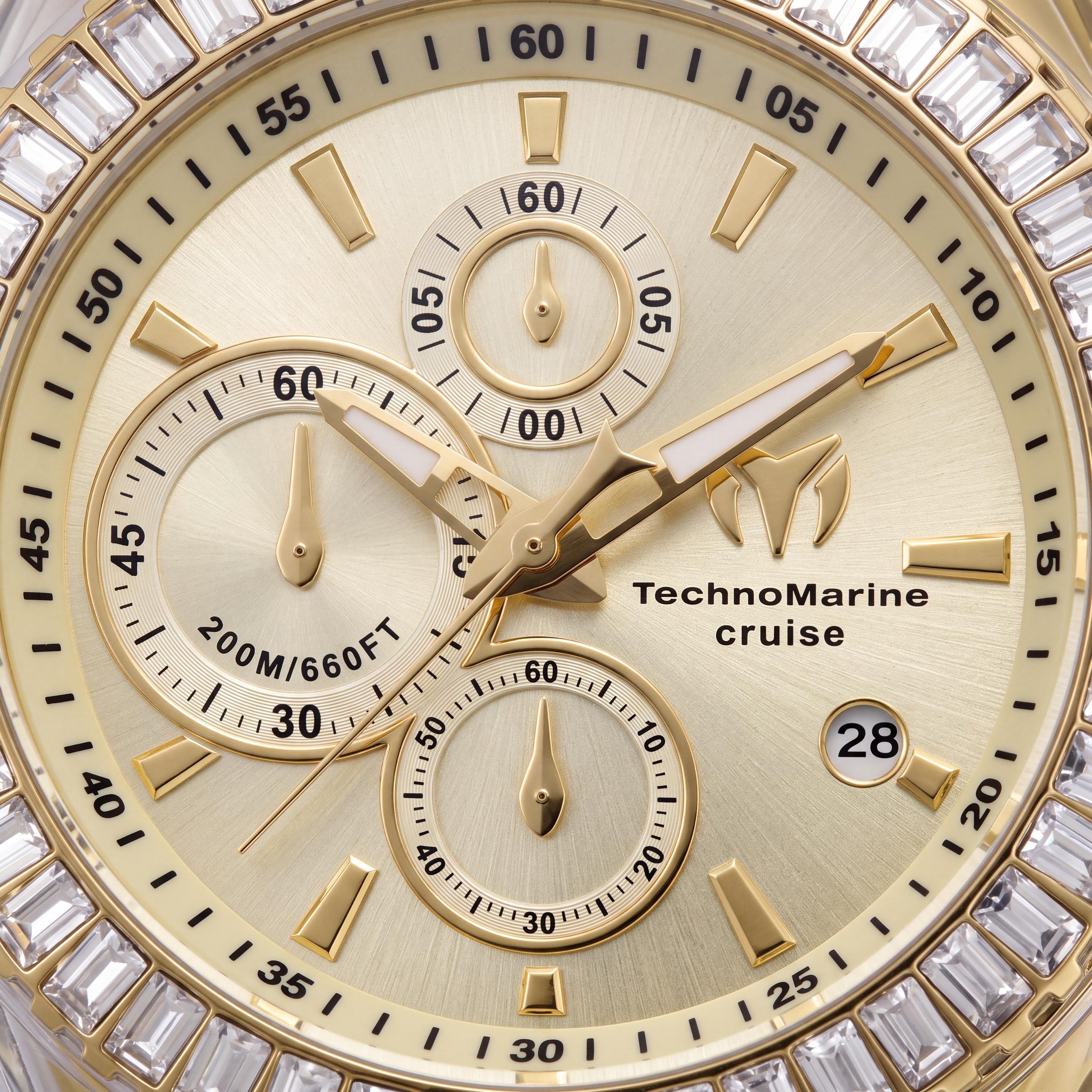 Technomarine Cruise TM-121159 Modern Unisex Gold Stainless Steel Quartz Chronograph Watch 45mm, Photo 2