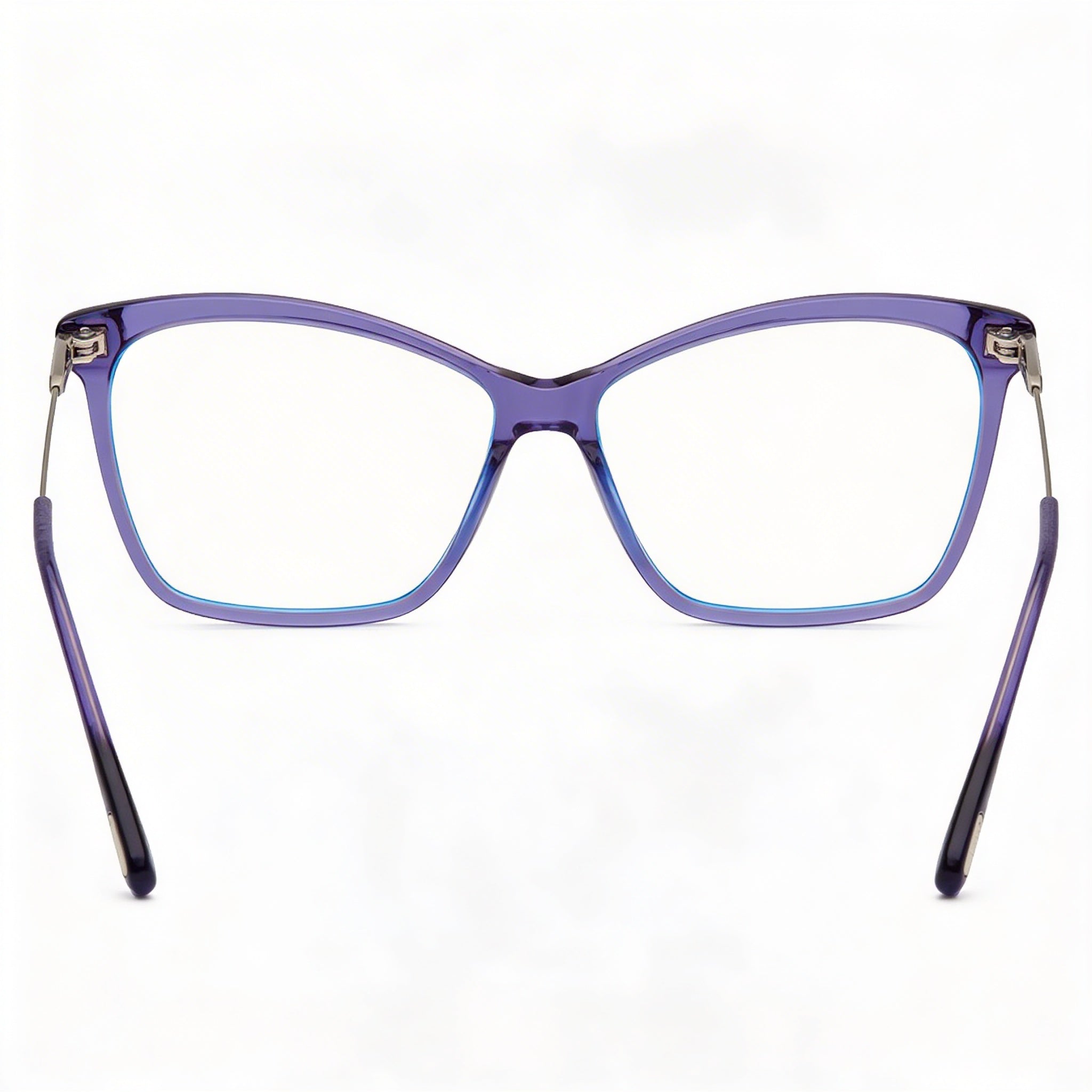 Gafas de mujer Tom Ford Ft5687-b de acetato con lente transparente, paladio violeta brillante, talla 56-14-140, Photo 3