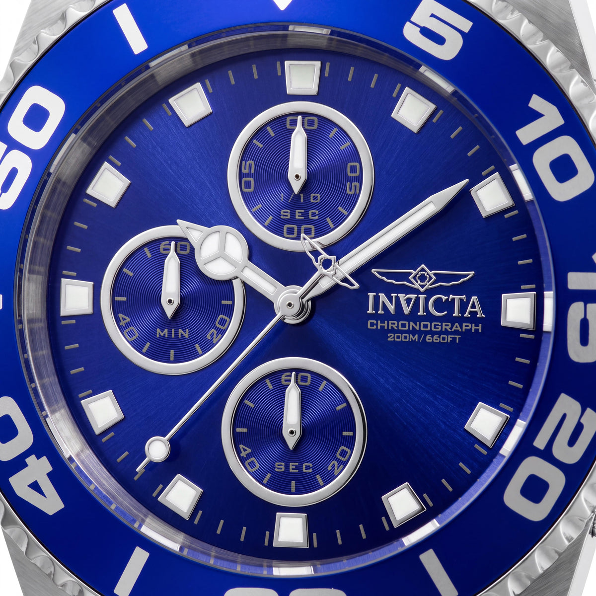Invicta Pro Diver Connection 28690 Men's Quartz Chronograph Watch, Blue Dial, Silver Stainless Steel, 43mm, Photo 2
