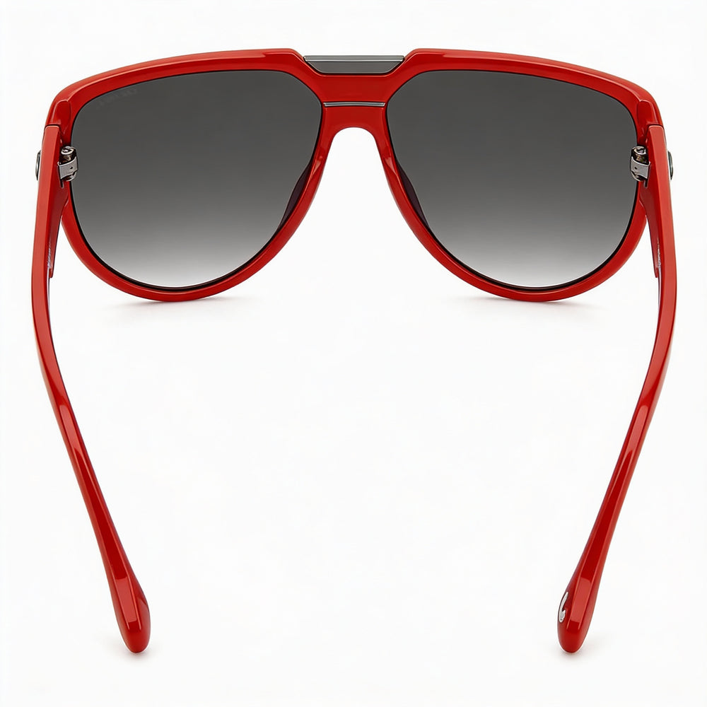 Carrera FLAGLAB 13 Unisex Modern/Trendy Red Injection Propionate Frame Sunglasses, Dark Grey Shaded Lenses, UV Protection, 62mm