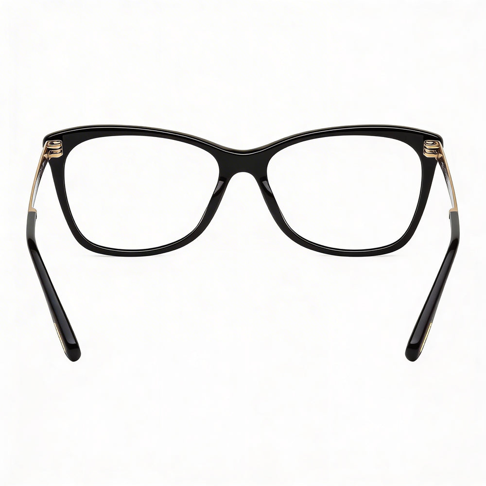 Gafas Tom Ford Modern de montura completa de acetato y metal para mujer, color negro, oro rosa cepillado 52-15