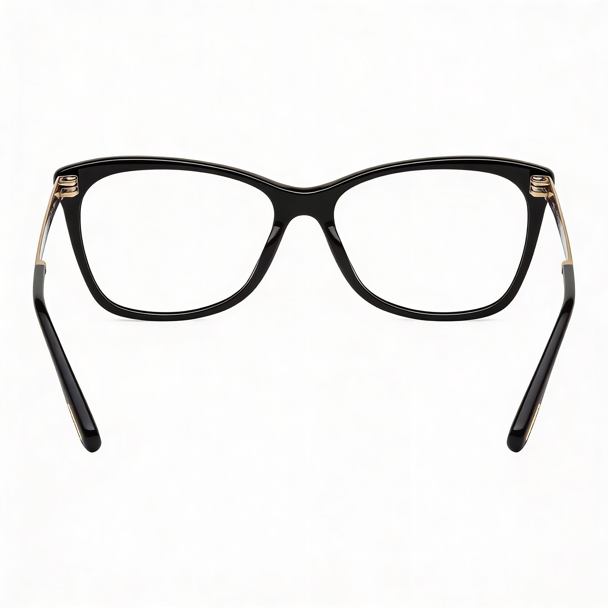 Tom Ford Modern Women's Full Rim Acetate and Metal Frame Eyeglasses Black, Brushed Rose Gold 52-15, Photo 2