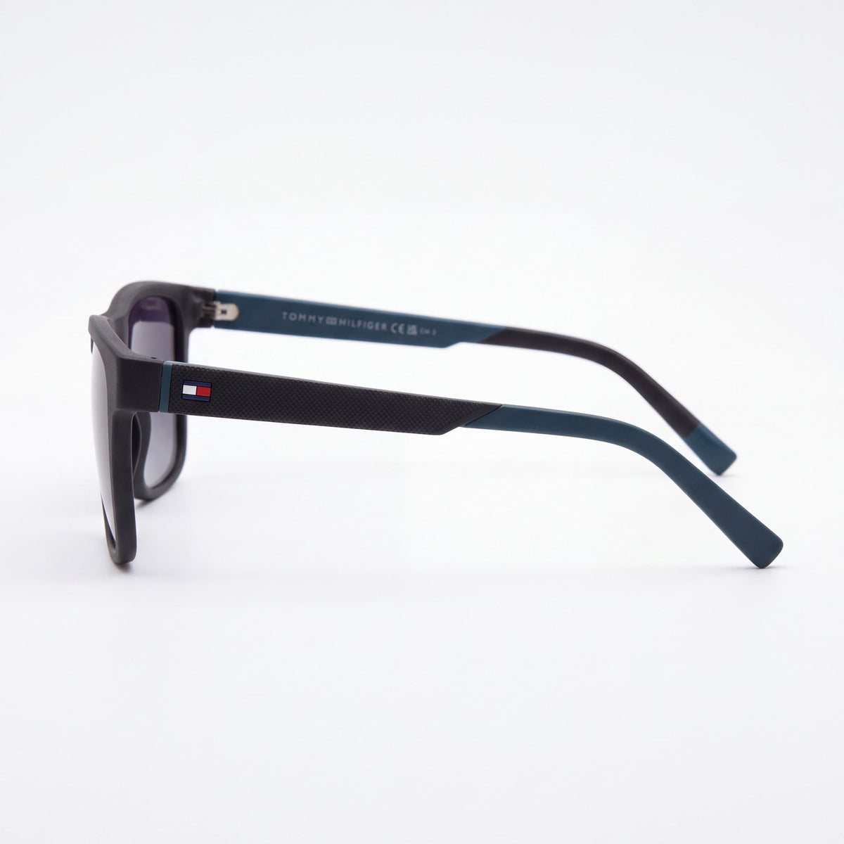 Tommy Hilfiger Casual Women's Grey Teal Polyamide Frame Sunglasses with Dark Grey Shaded Lenses 55mm, Photo 3