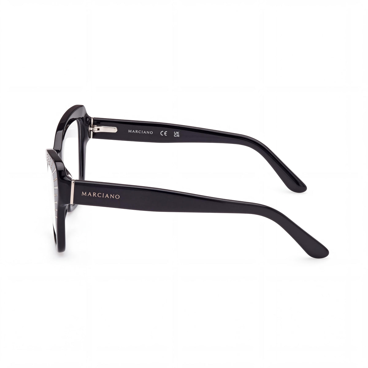 GUESS by Marciano Gm50034 Women's Shiny Black Plastic Frame Polycarbonate Non- Eyeglasses 53/20/140, Photo 2