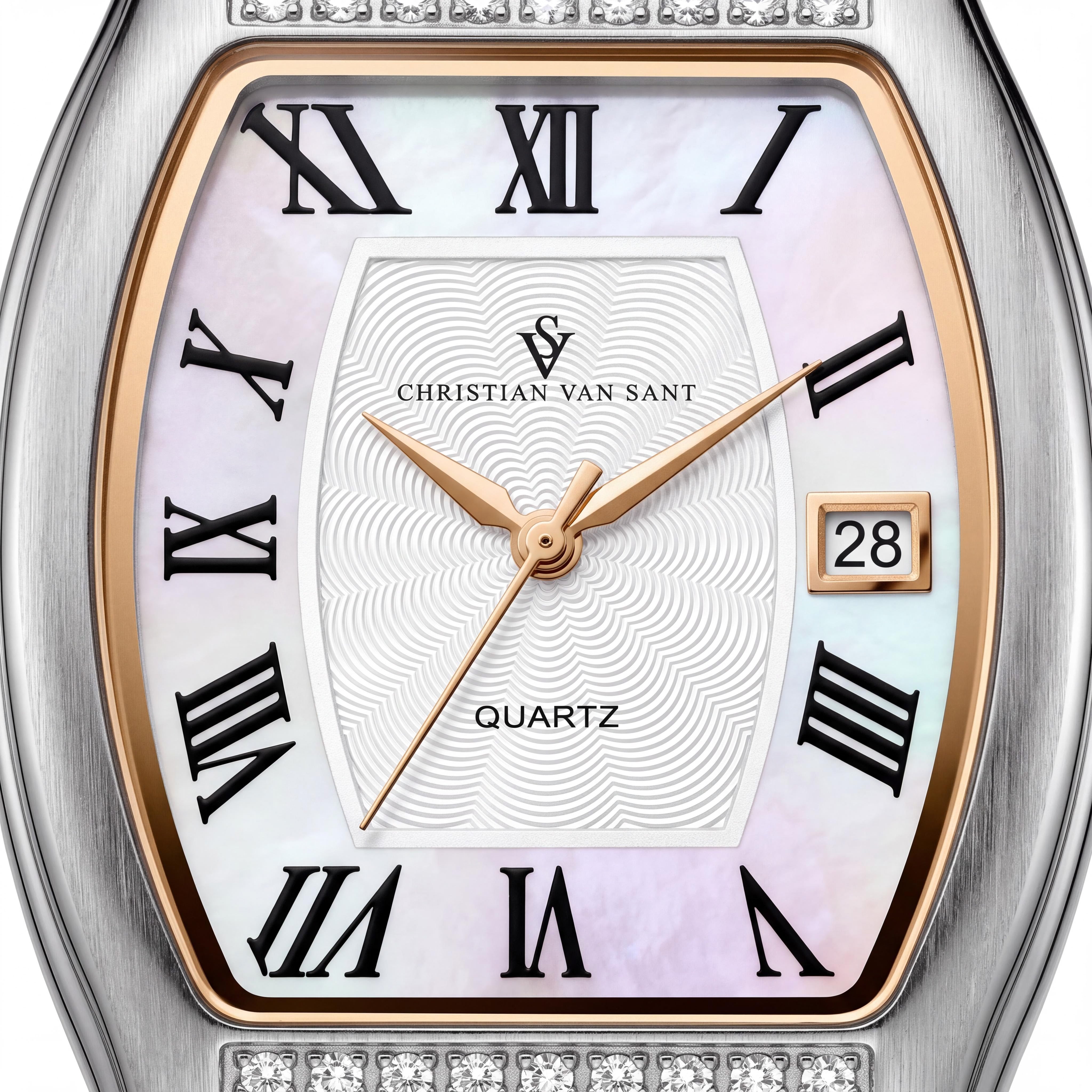 Christian Van Sant CV2451 Bracelet Women's Stainless Steel Watch, White Dial, Mineral Crystal, Water Resistant, Photo 2