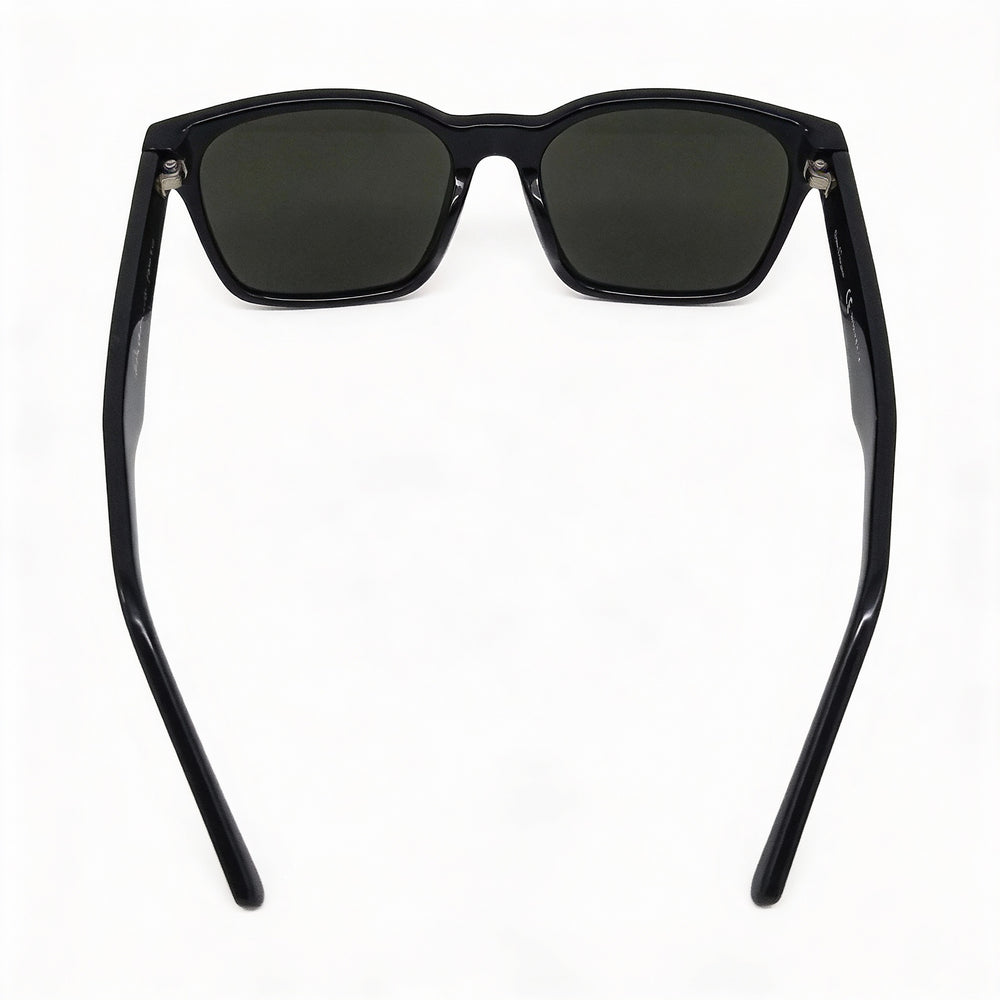 Salvatore Ferragamo SF959S Unisex Square Plastic Black Silver Frame Green Non-Polarized 100% UV Lenses 55mm
