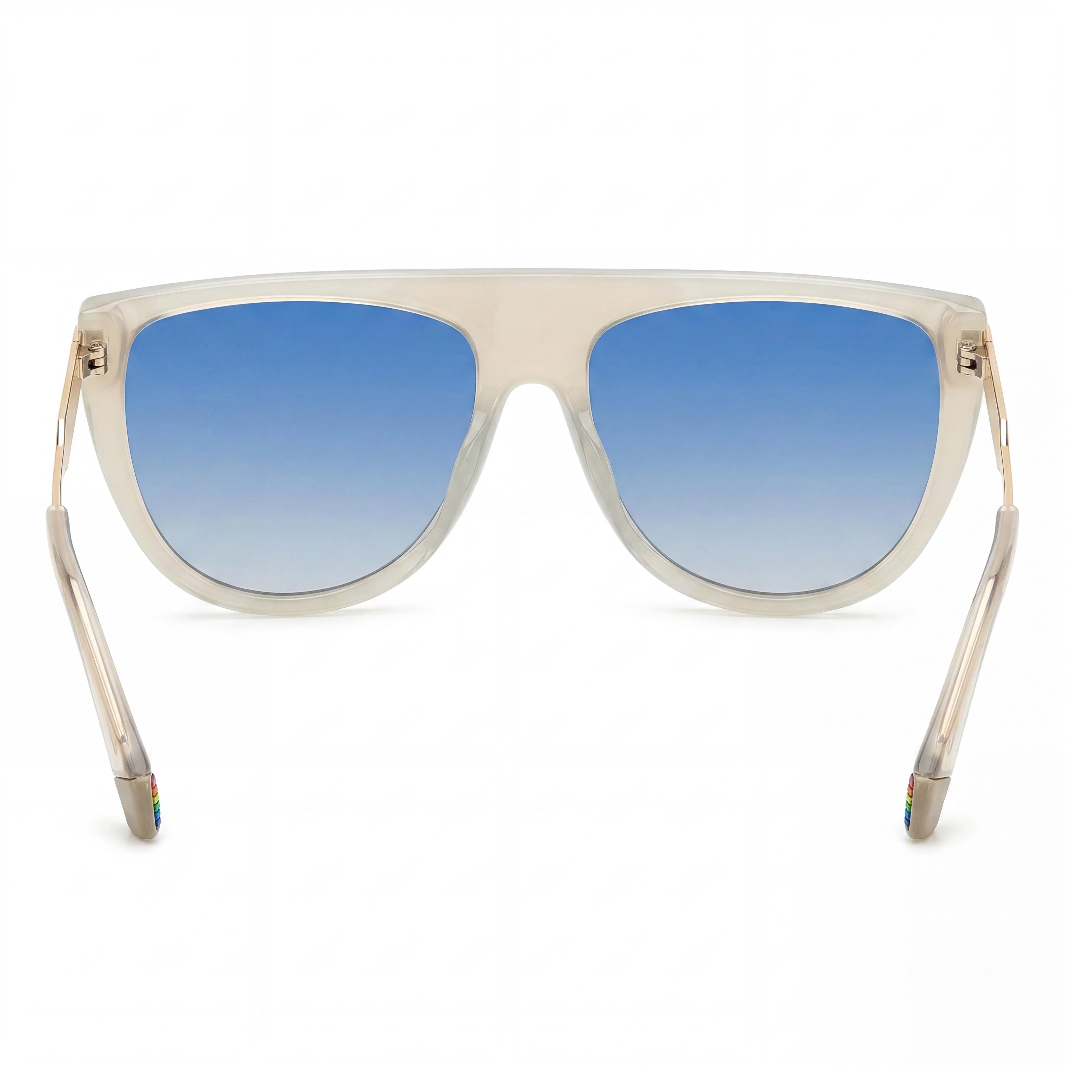Polaroid Casual Women's Beige ECO POLYCARBONATE 100% UV Protection Blue Shaded Polarized Sunglasses 57mm, Photo 4