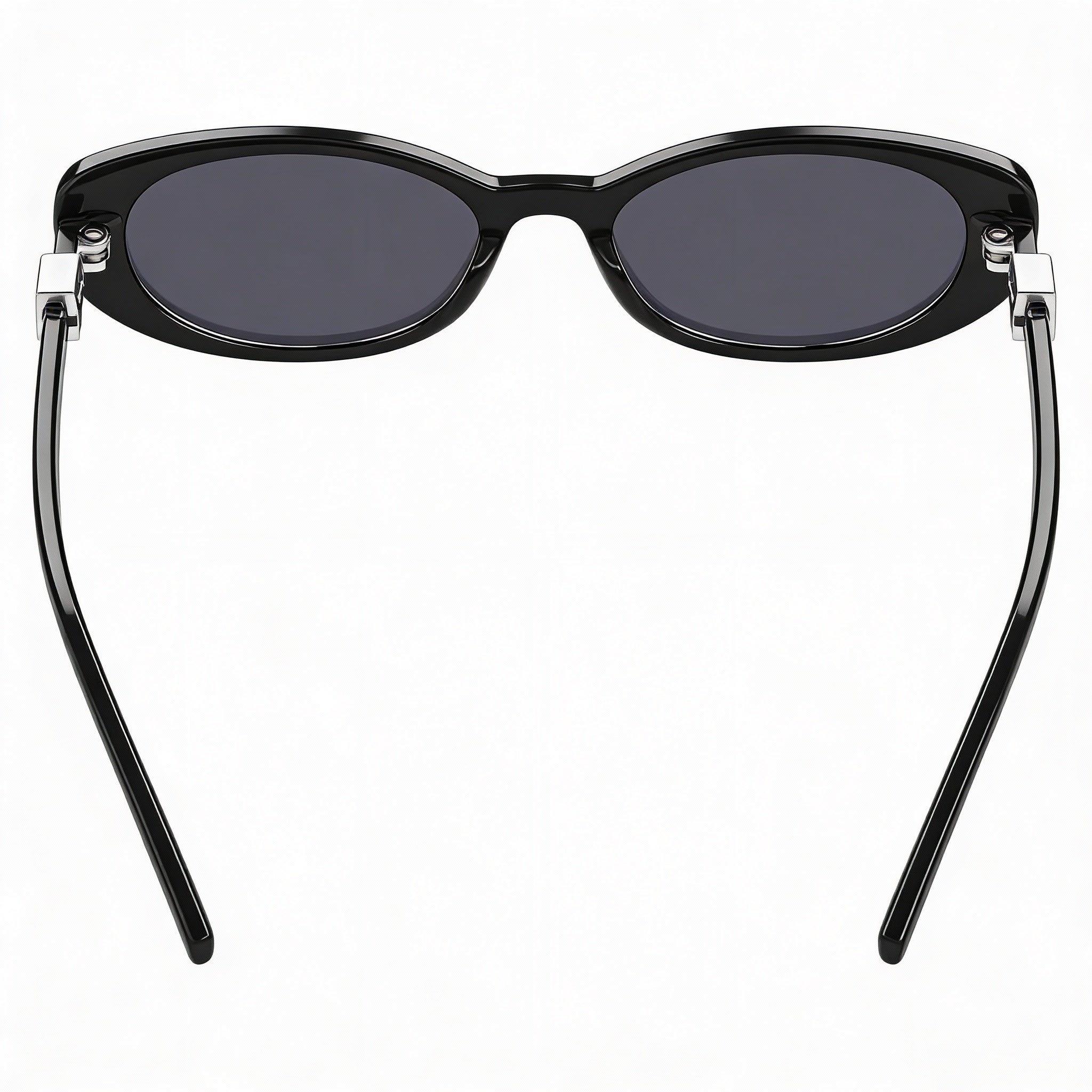 Gucci Women's Casual Black Grey Plastic Frame Sunglasses with Black Grey Composite Lenses 52mm Lens Width, Photo 2