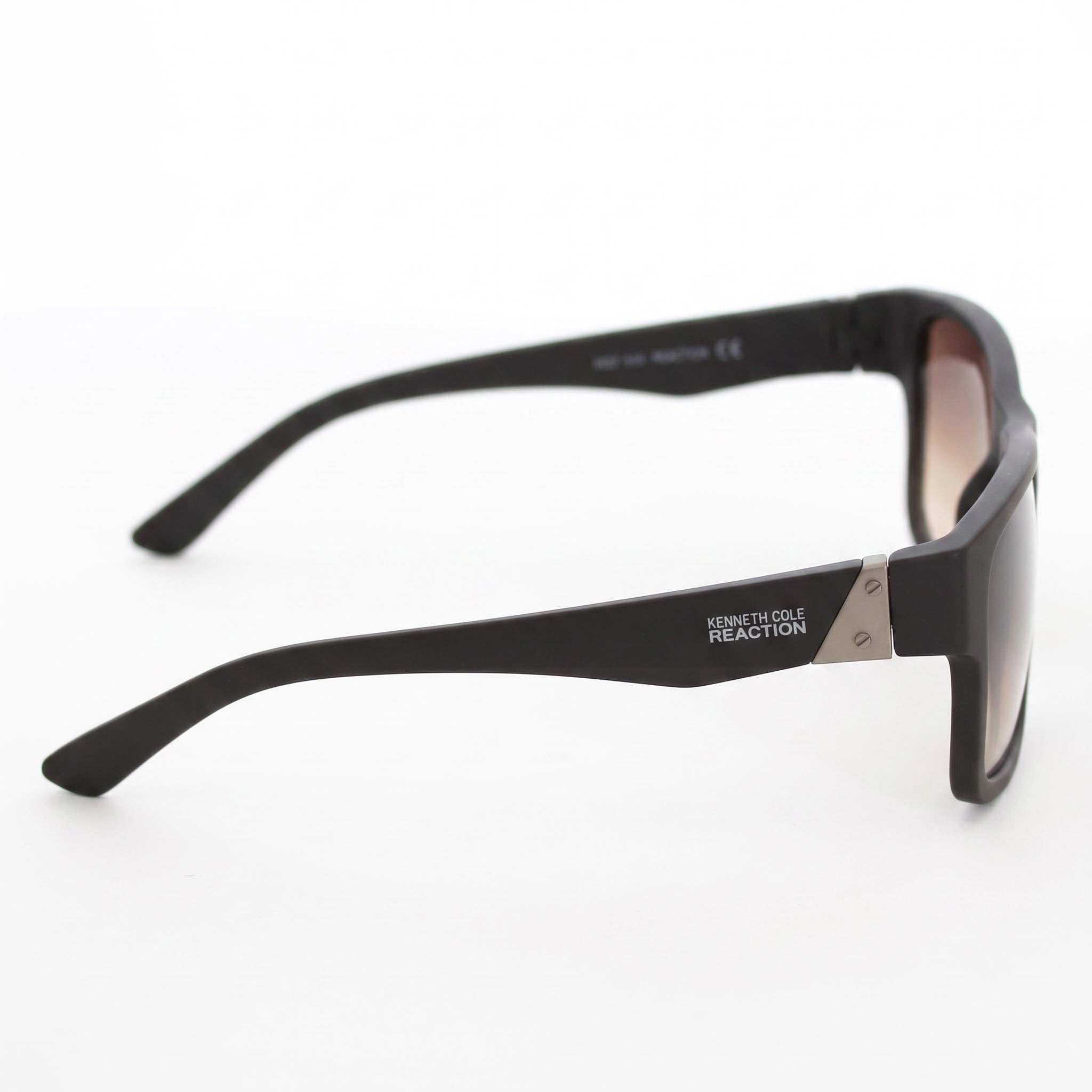 Kenneth Cole Kc1249 Men's Matte Brown Plastic Square Sunglasses, Brown Gradient Lenses, 100% UV Protection, 45-17-138mm, Photo 3