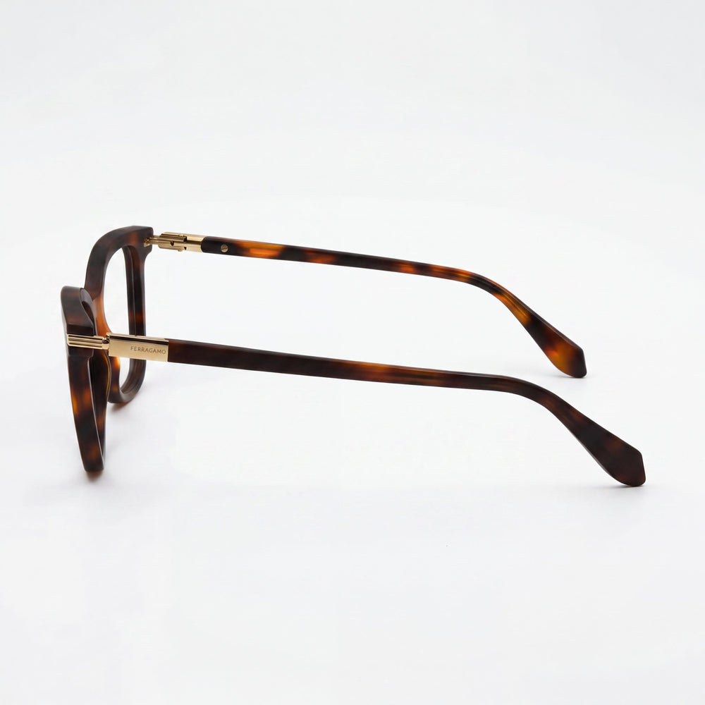 Gafas Ferragamo unisex con montura de acetato inyectado en color tortuga y lentes de policarbonato polarizadas multicolor de 51 mm