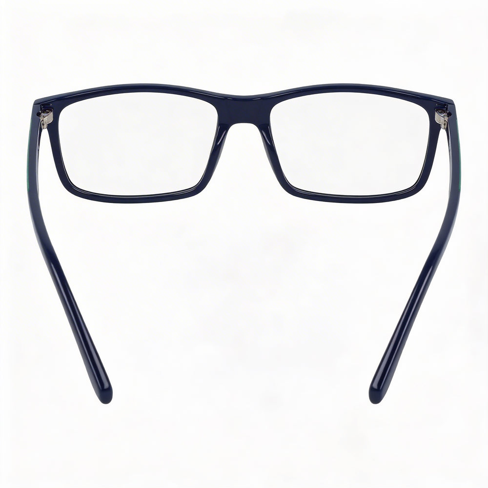 Lacoste Casual Unisex Eyeglass Frames with Blue Frame and Transparent Plastic Lenses, 54mm