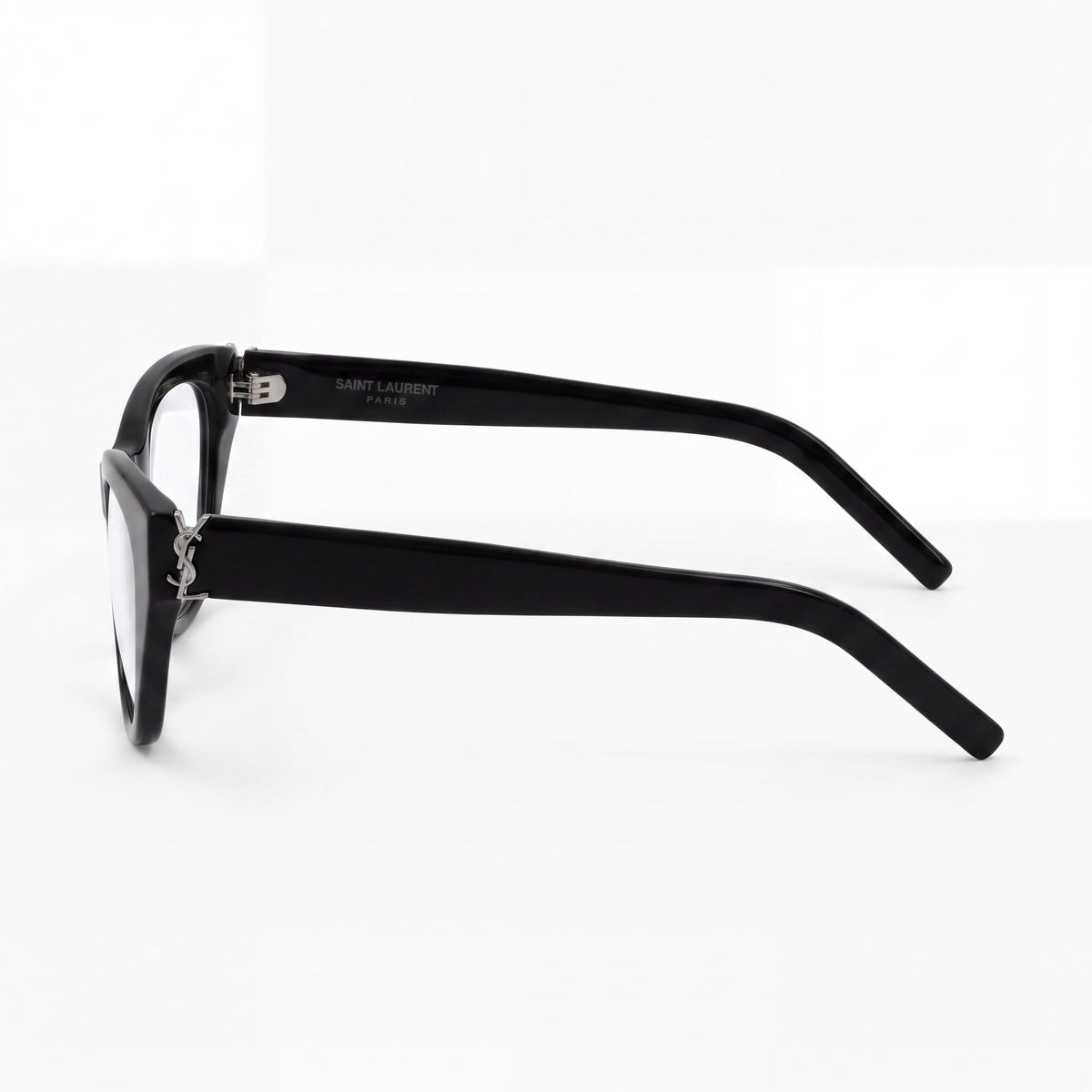Yves Saint Laurent Sl M80-001 Women's Cat Eye Black / Transparent Plastic Frame Clear Lens Eyeglasses 52mm, Photo 2