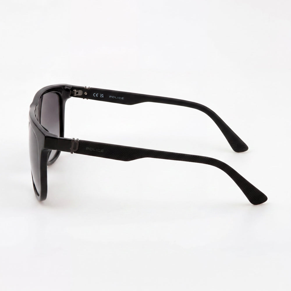 Gafas de sol Police Casual para hombre, con montura negra brillante inyectada de policarbonato, efecto degradado ahumado, no polarizadas