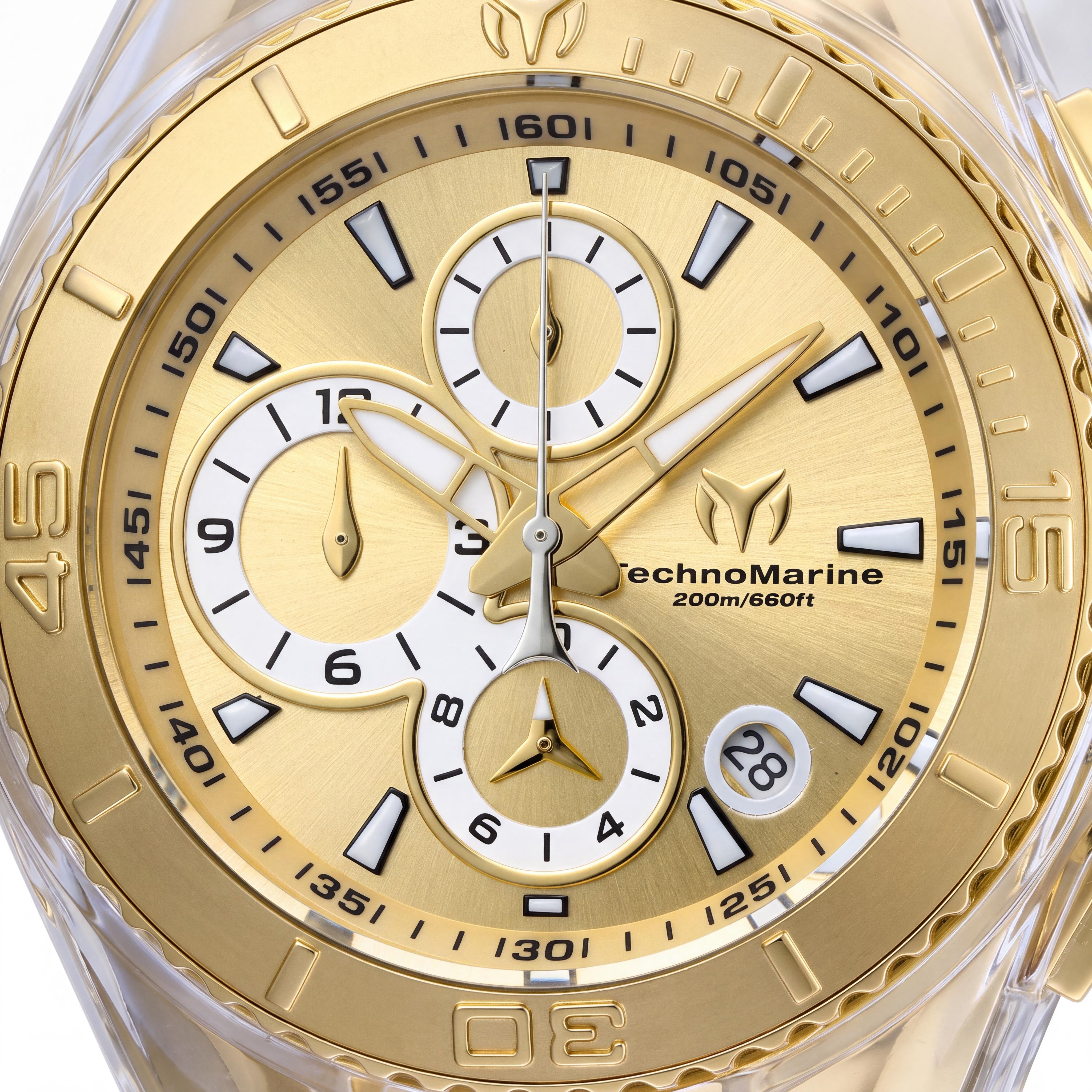 Technomarine Cruise TM-115311 Women's Gold Quartz Chronograph Watch, 40mm Case, Silicone Strap, Water Resistant 200m, Photo 2