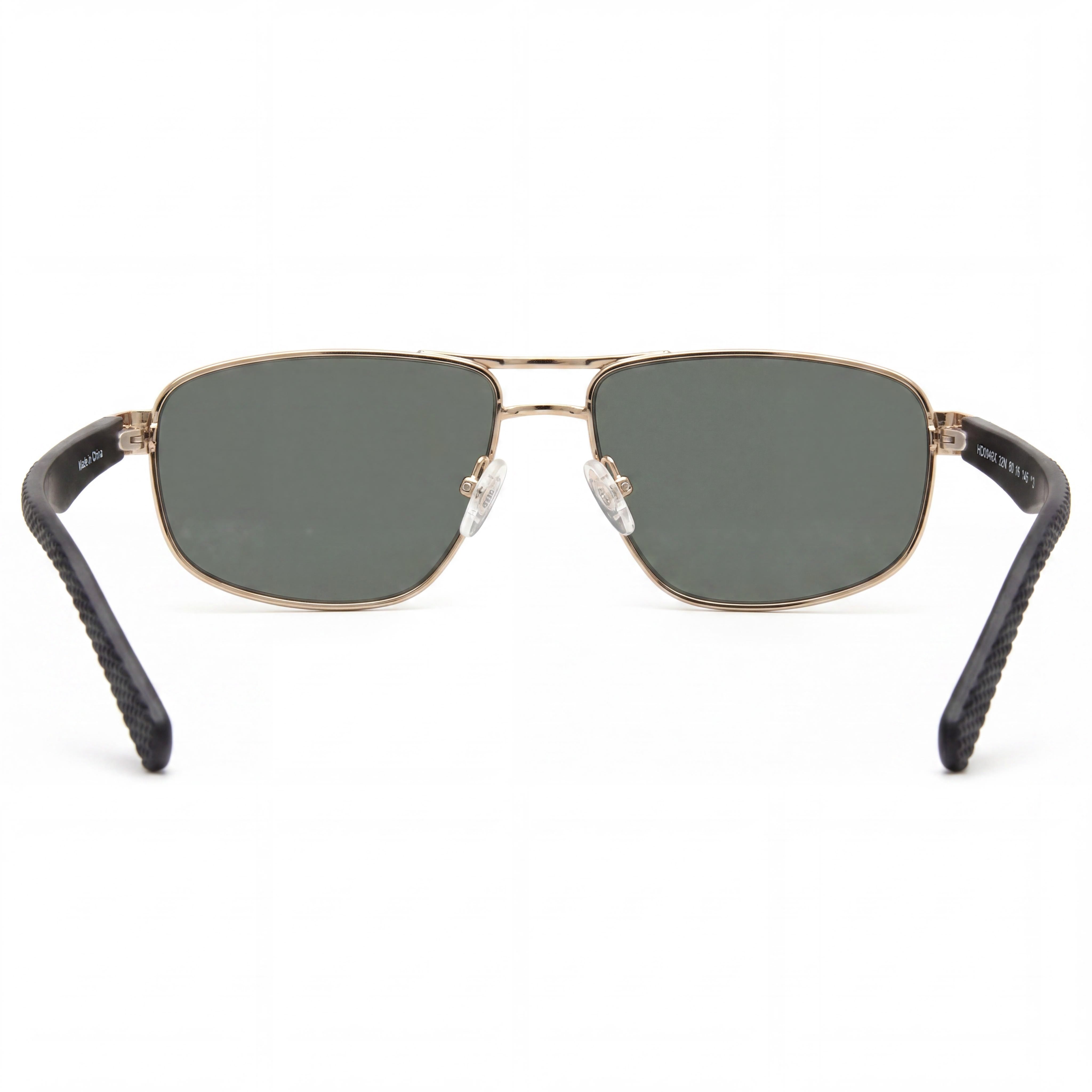 Harley-Davidson Hd0946x Unisex Rectangle Acetate Eyewear 60mm Shiny Pale Gold/Matte Black Frame, Green Lenses, Photo 4
